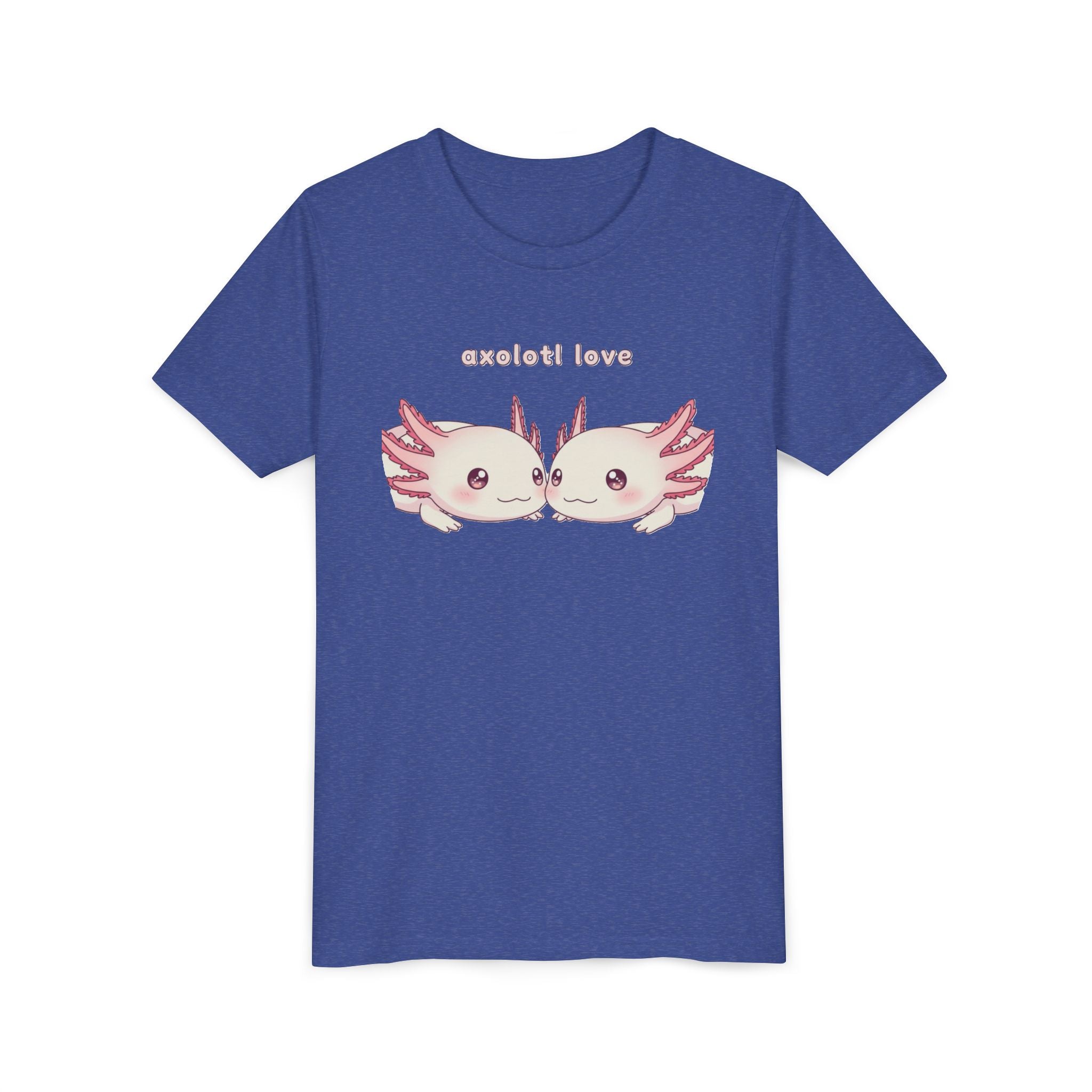 Youth Tee — 'Axolotl Love' Cute Kissing Axolotl Salamander Kids Shirt - Kids