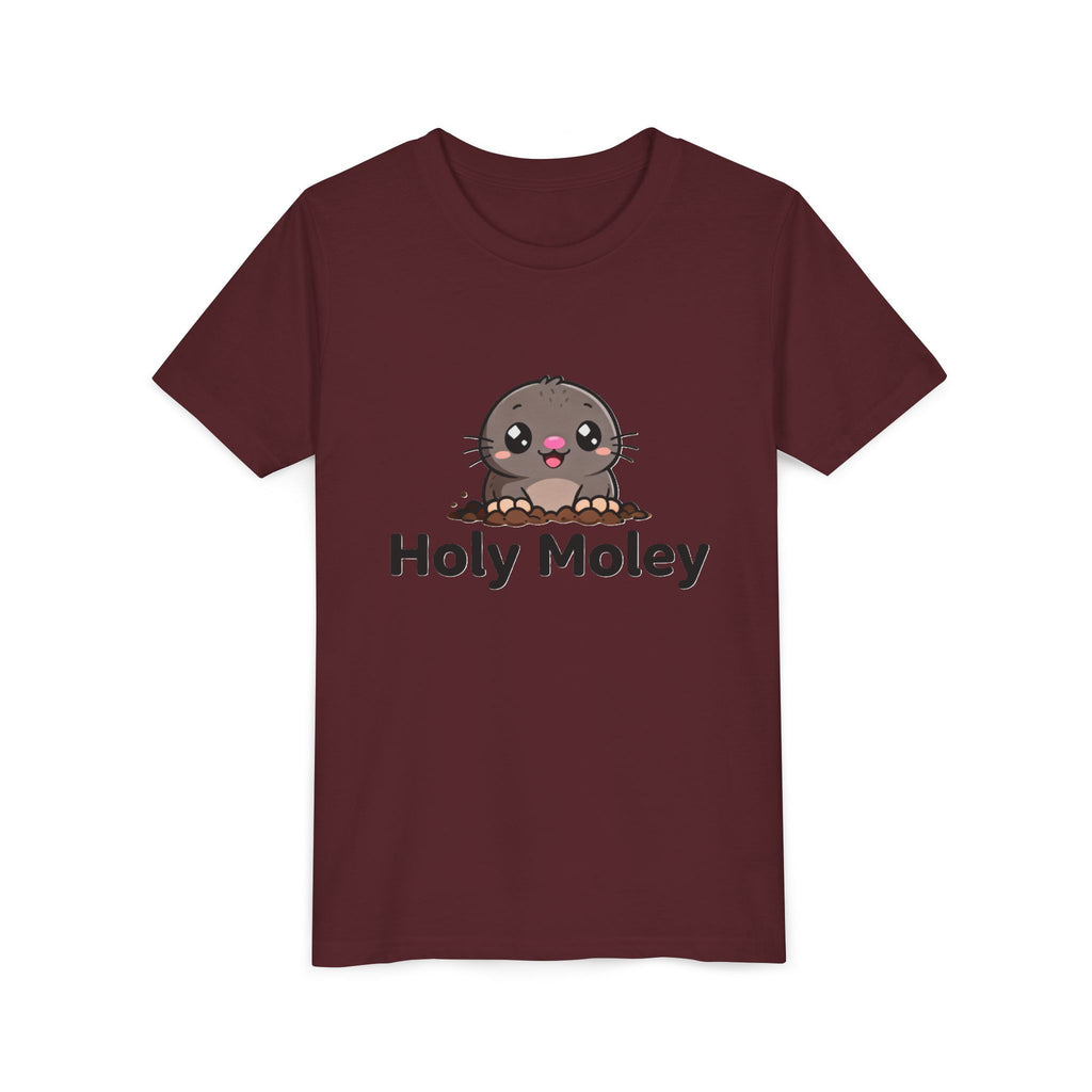 Youth Tee — Cute 'Holy Moley' Mole Kids T‑Shirt (Playful Animal Pun)
