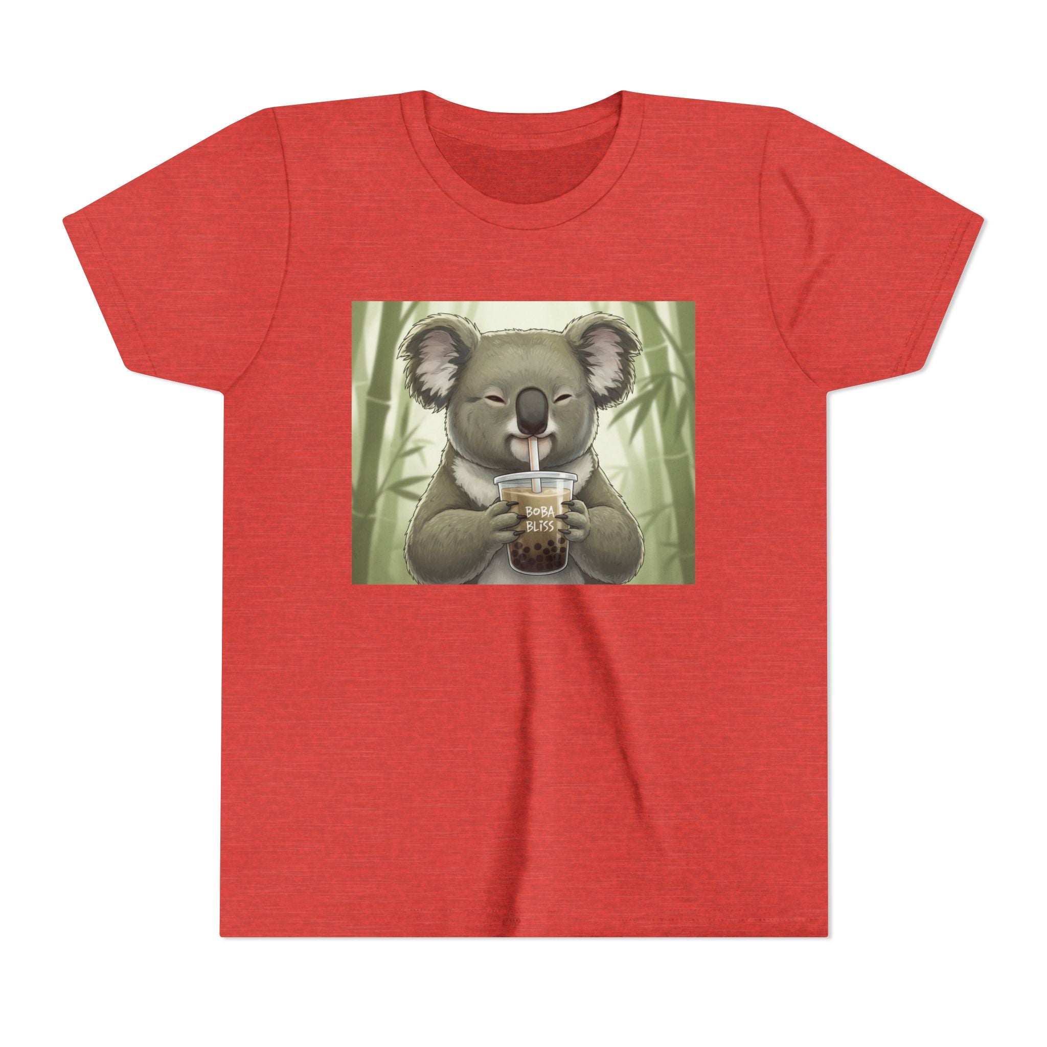 Kids Koala Boba Tea Time T‑Shirt — Cute Koala Drinking Bubble Tea Youth Tee - Kids