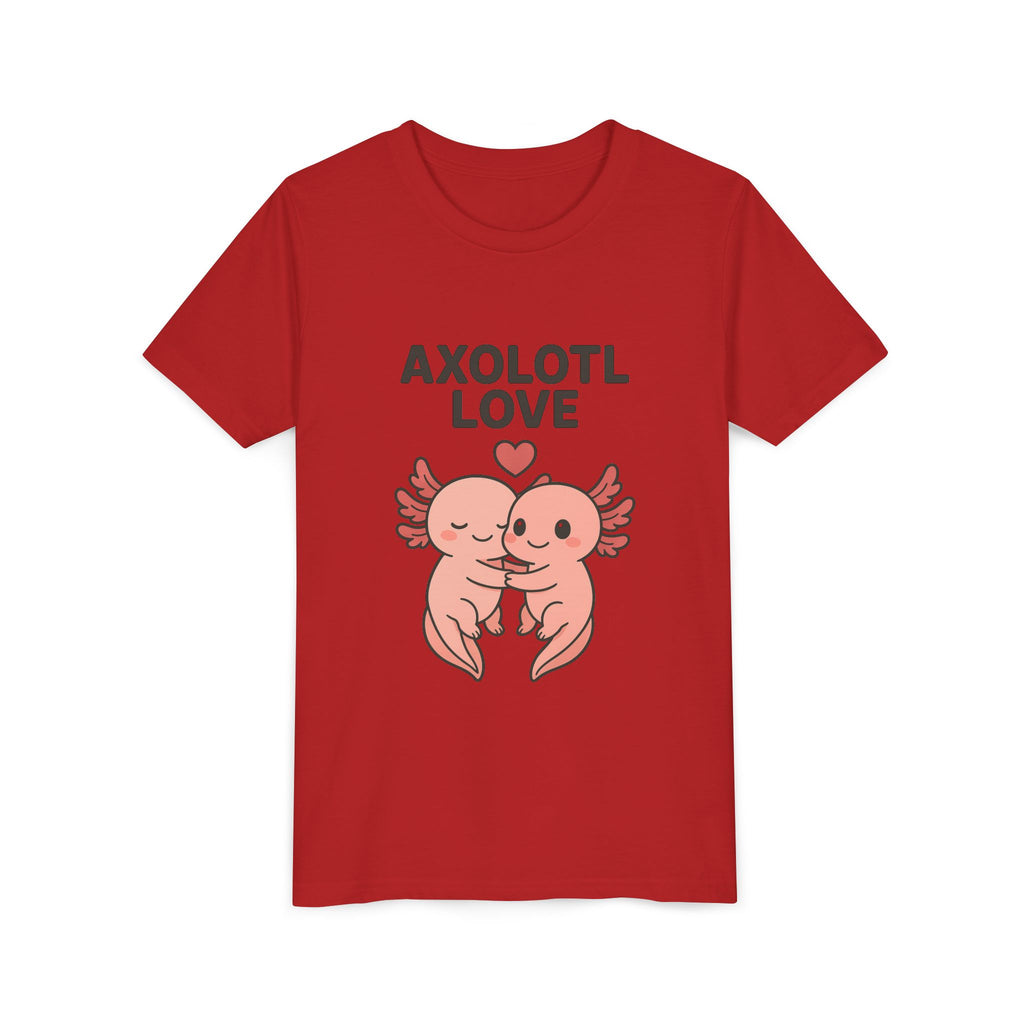 Axolotl Love Youth Tee – Cute Hugging Axolotl Salamander Kids Shirt - Kids