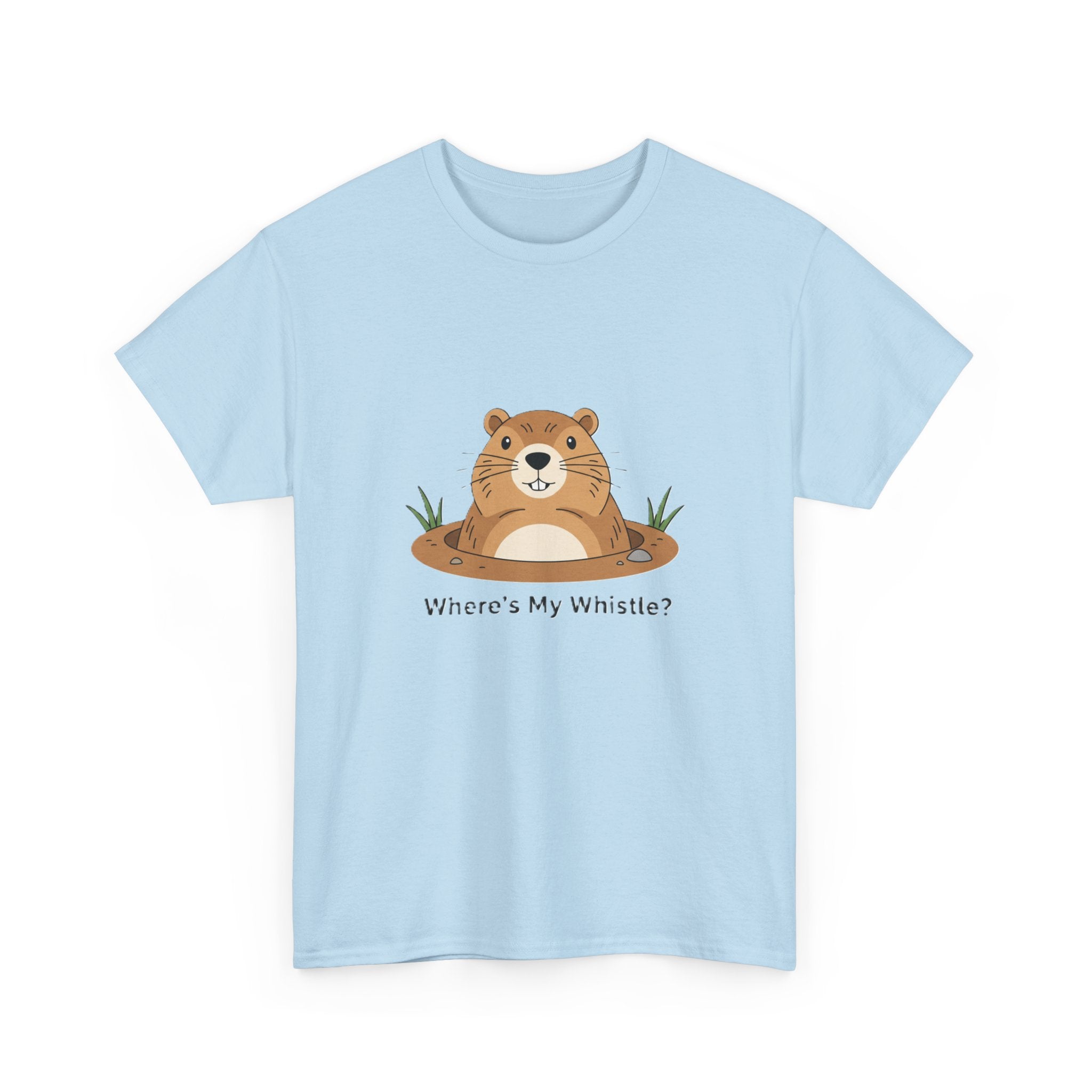 Groundhog Day Tee — "Where's My Whistle?" Cute Groundhog Whistle Pig Graphic T-Shirt - Adult