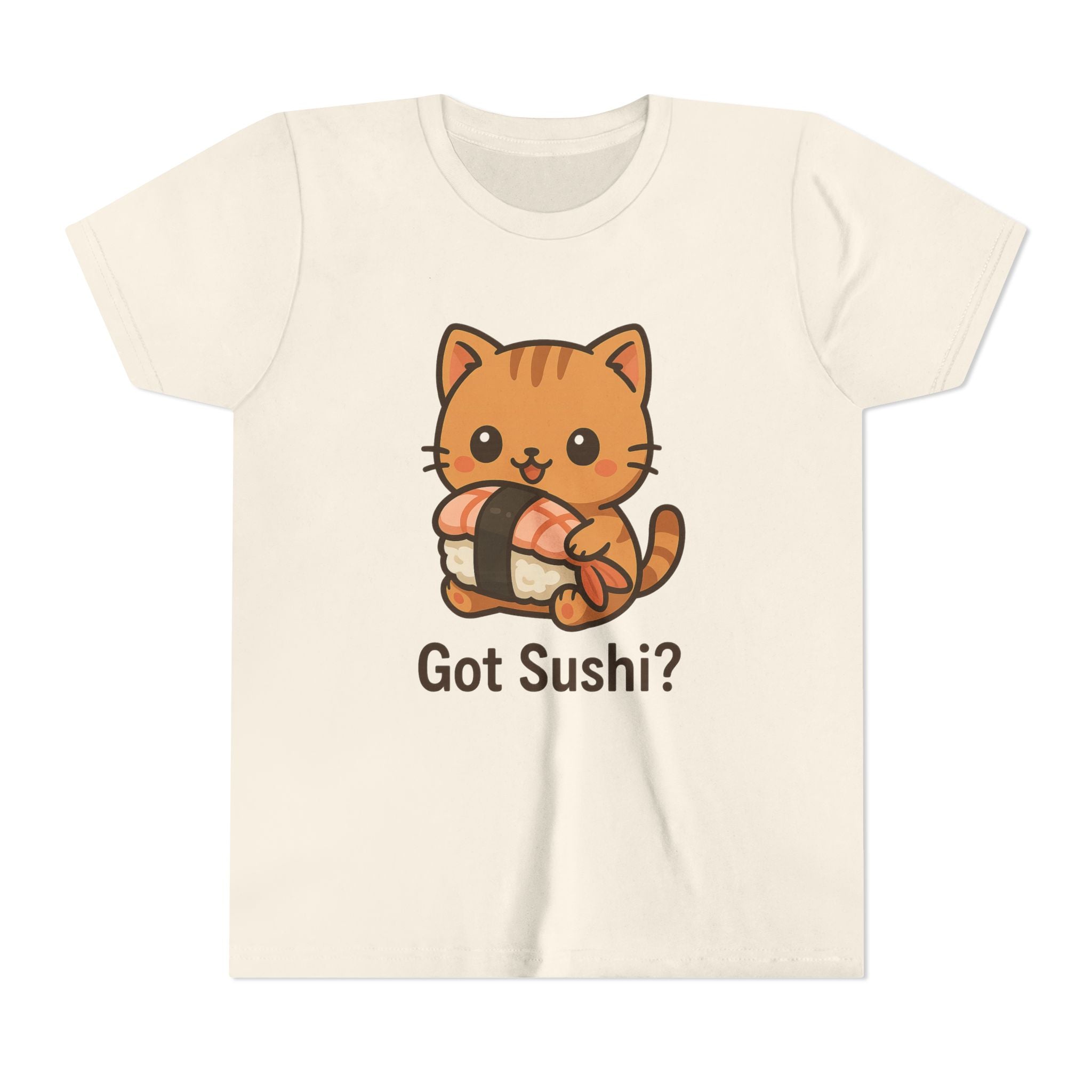 Kids 'Got Sushi?' Cute Cat Sushi Graphic Tee — Youth Short Sleeve Shirt