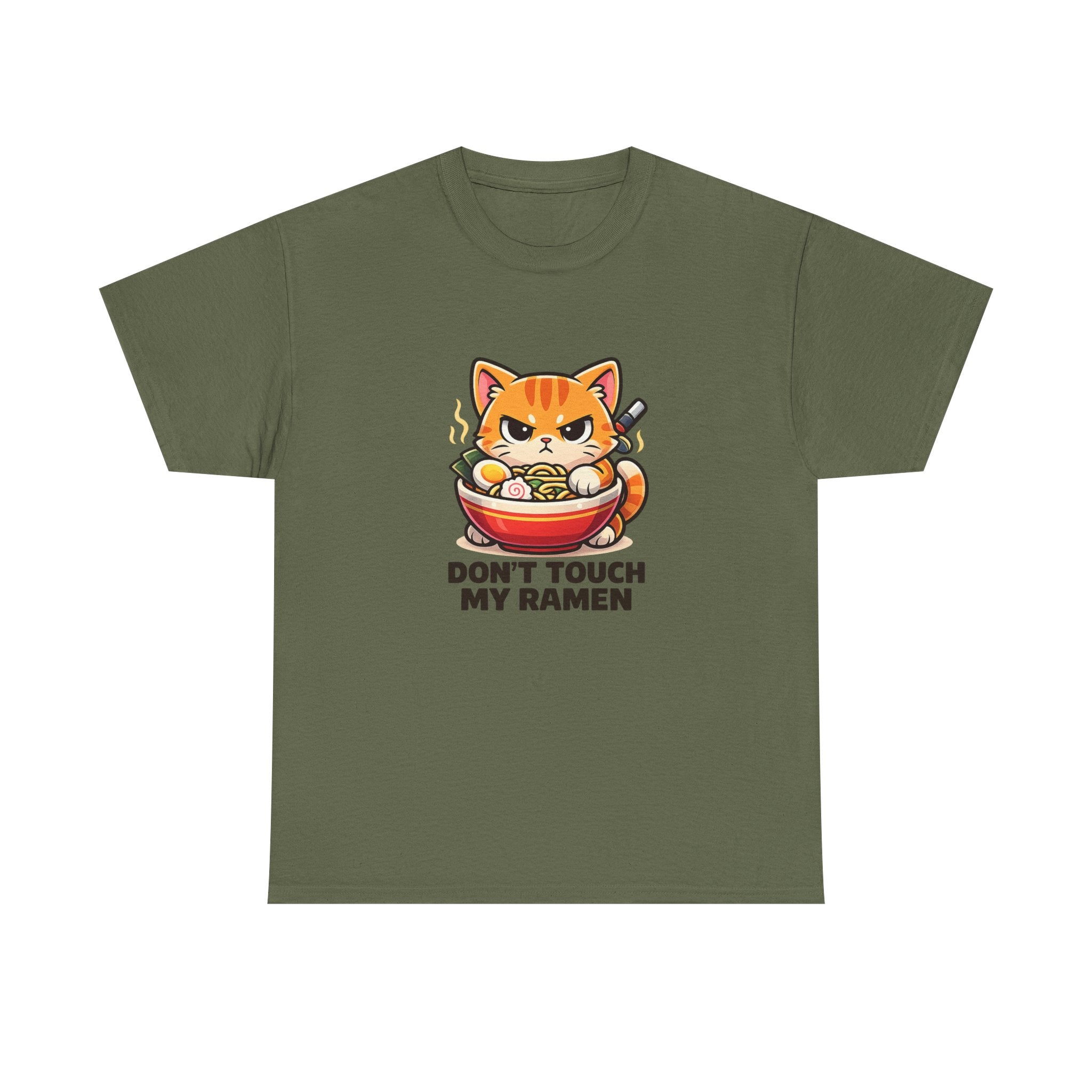 Don't Touch My Ramen T-Shirt — Cute Cat in Ramen Bowl Graphic Tee - Adult
