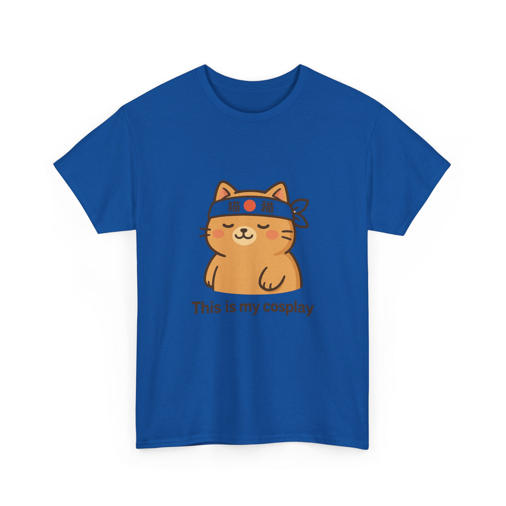 Cat Cosplay T‑Shirt — Cute Kawaii Cat Wearing Hachimaki "This is my cosplay" - Adult