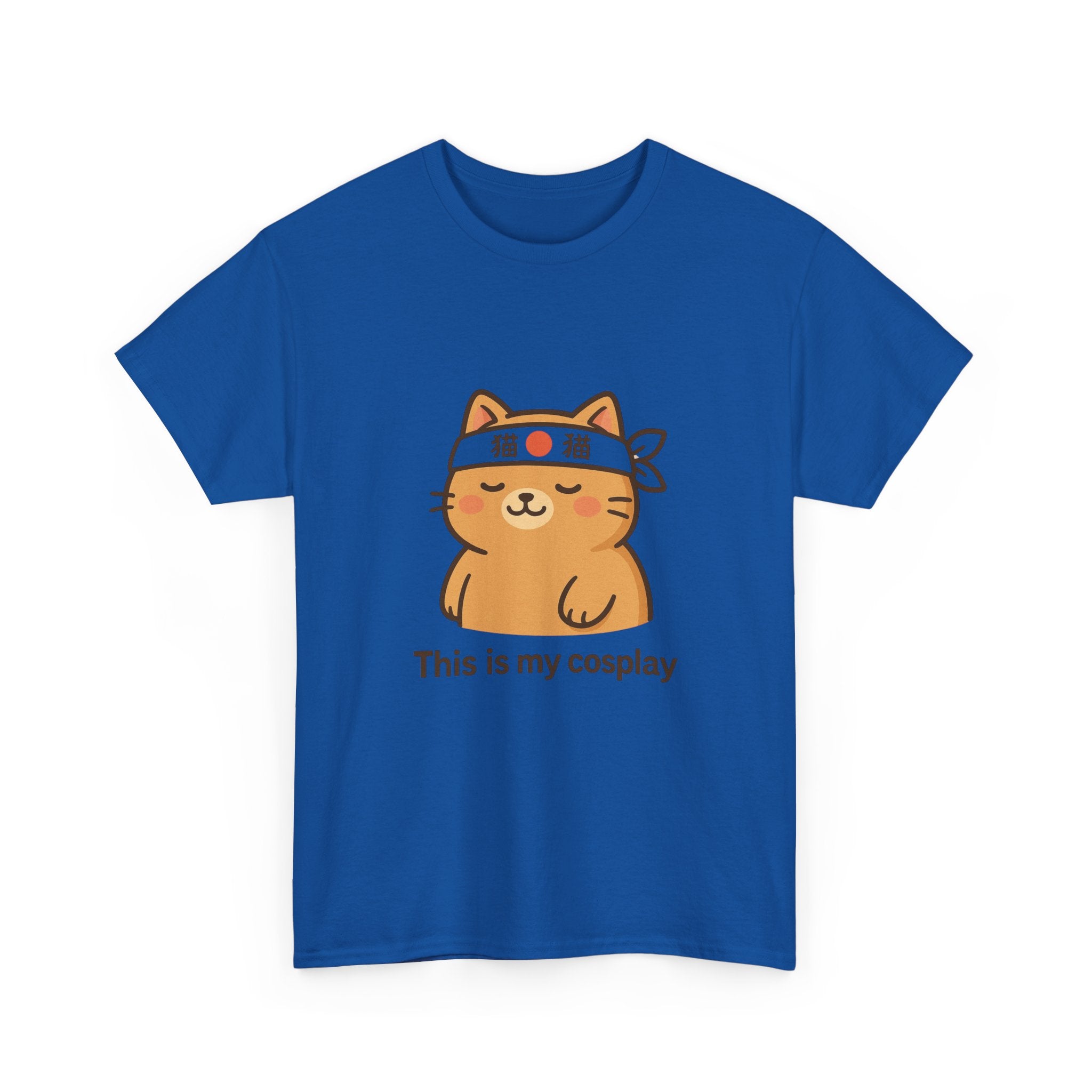 Cat Cosplay T‑Shirt — Cute Kawaii Cat Wearing Hachimaki "This is my cosplay" - Adult