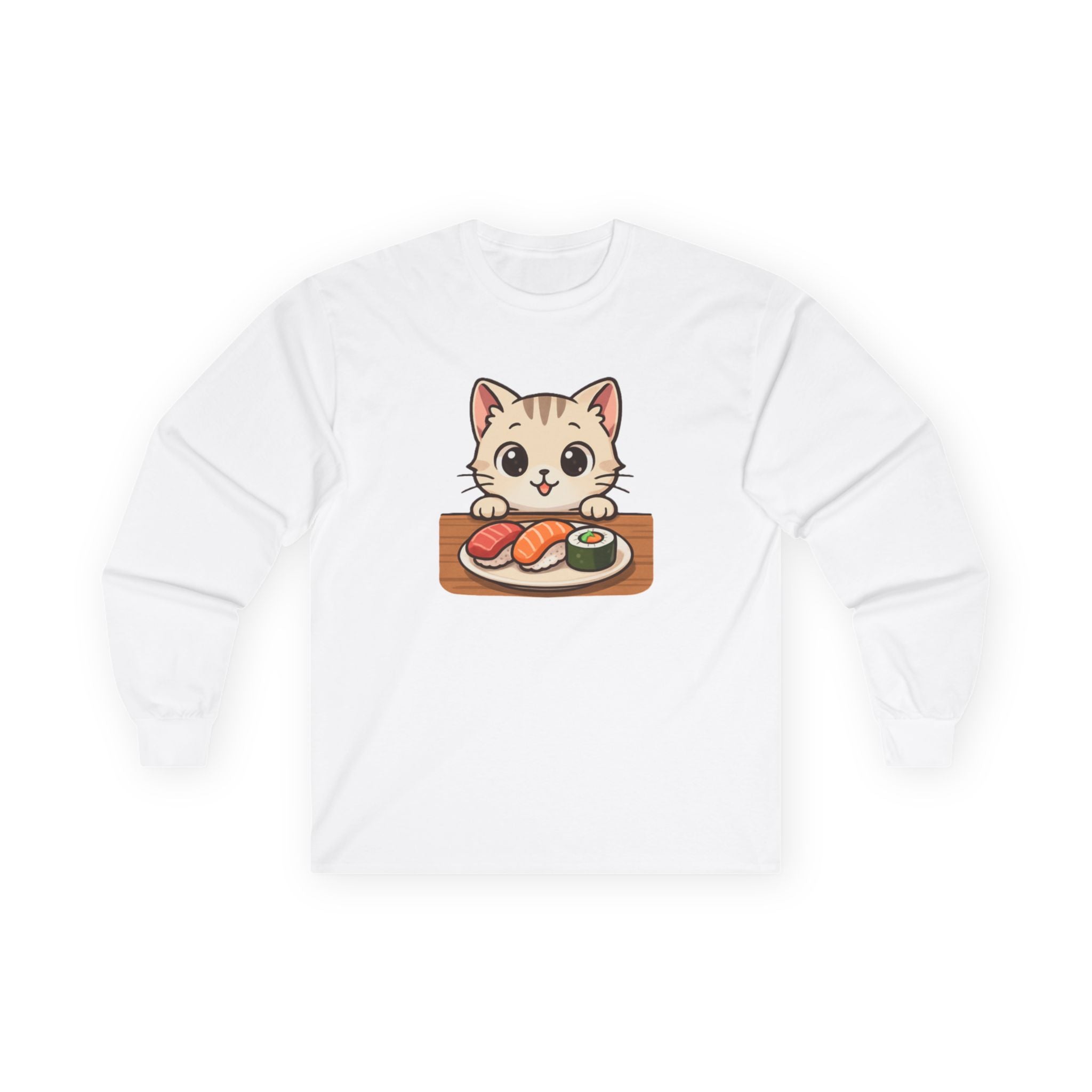 Cat Sushi Lover Long Sleeve Tee - Adult