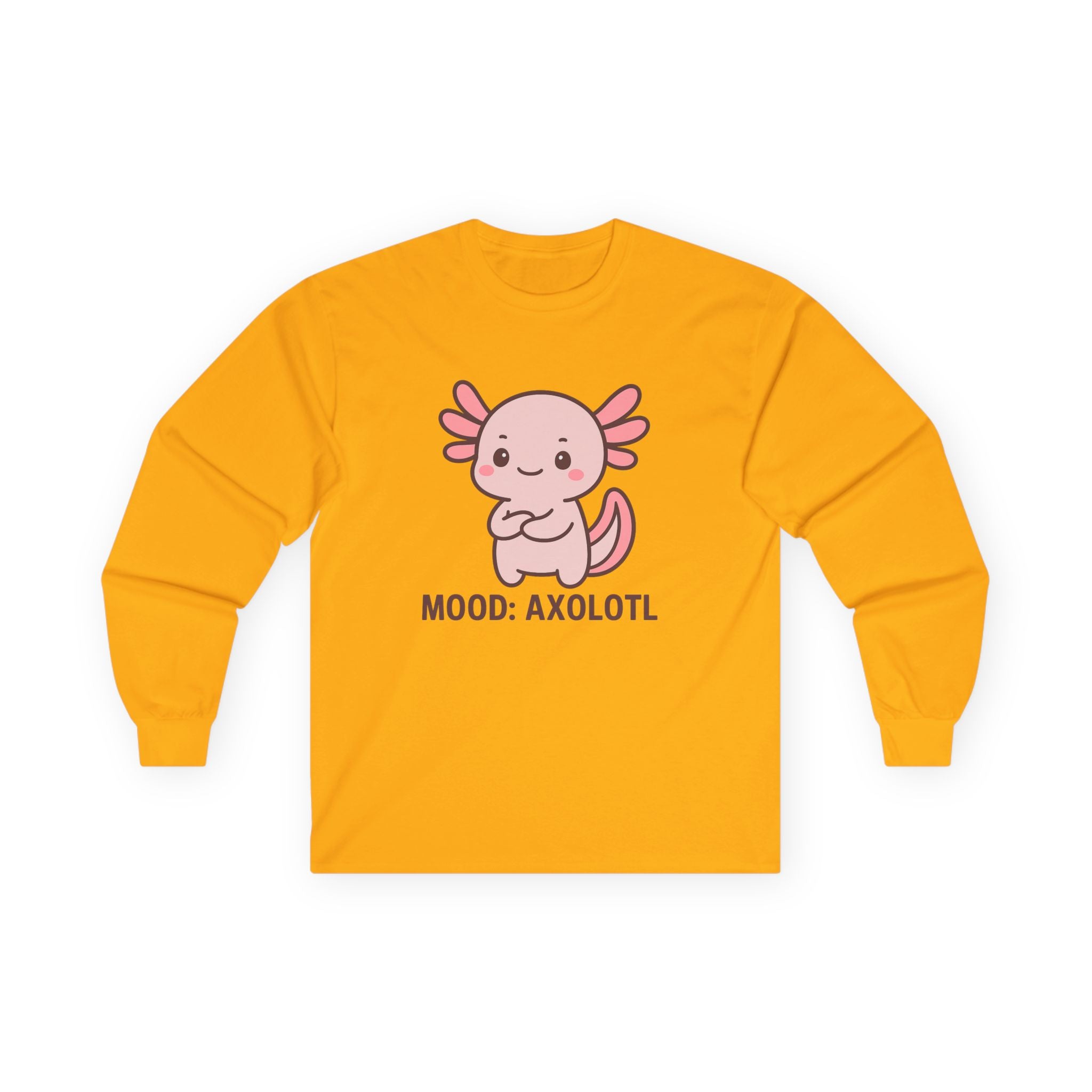 Mood: Axolotl Long Sleeve Tee — Cute Kawaii Axolotl Salamander Shirt - Adult