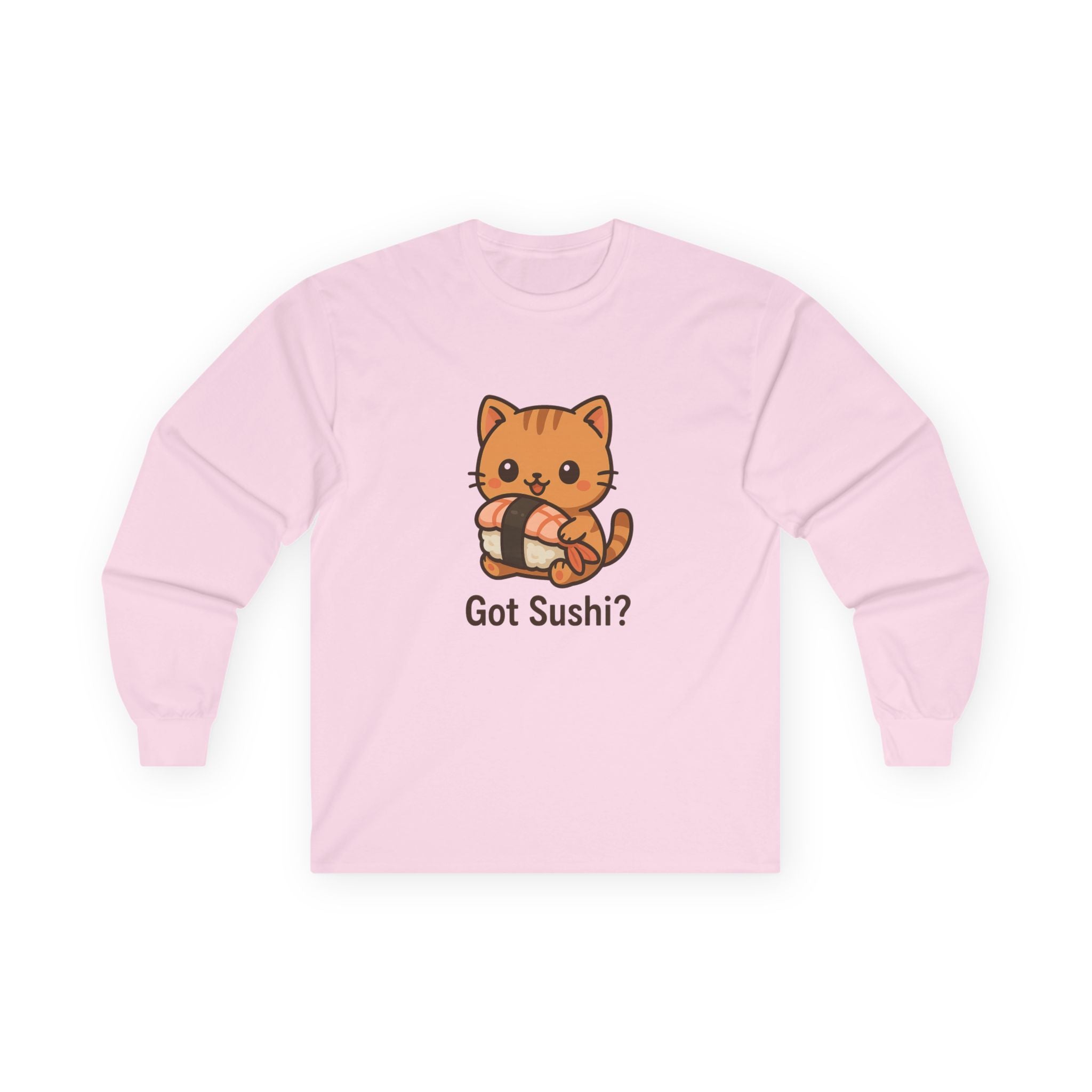 Got Sushi? Cat Long Sleeve Tee — Cute Kawaii Sushi Kitty Shirt - Adult