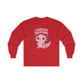 Cute Pink Axolotl Long Sleeve Tee — "I Axolotl Questions" Graphic Salamander Shirt - Adult