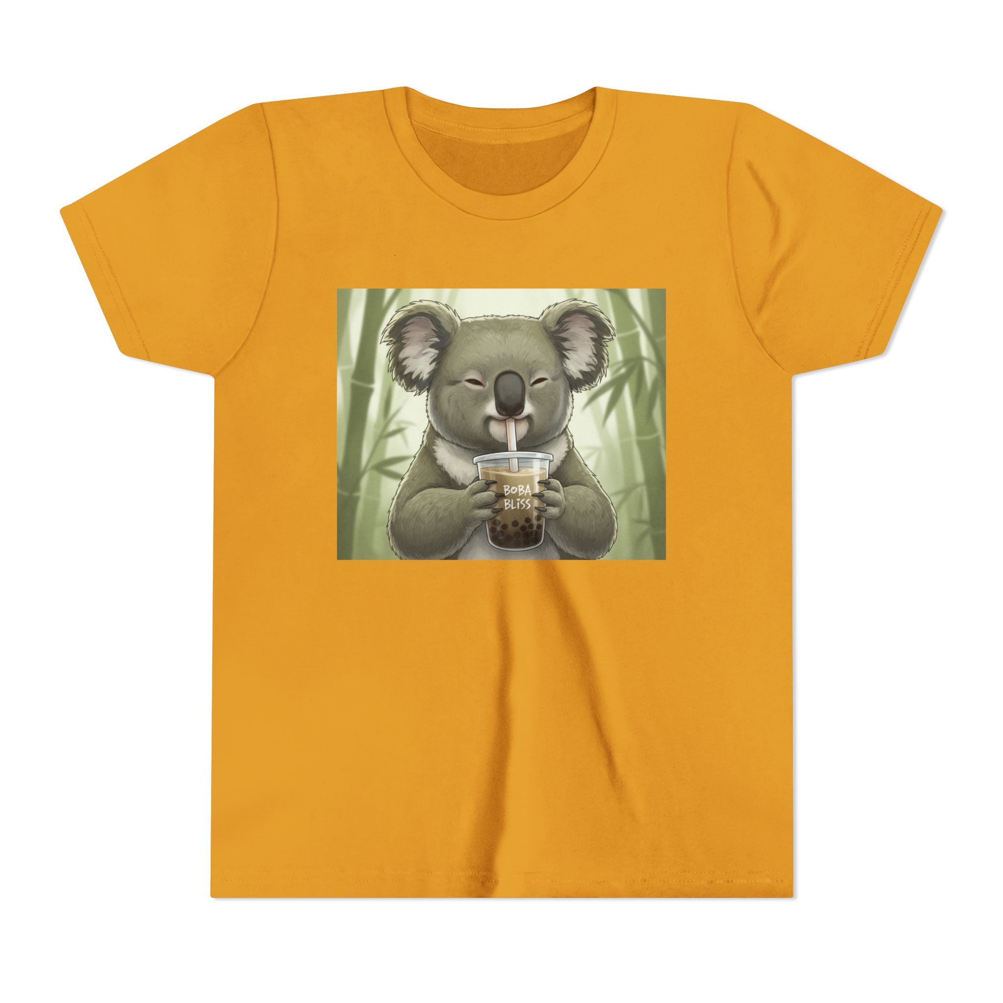 Kids Koala Boba Tea Time T‑Shirt — Cute Koala Drinking Bubble Tea Youth Tee - Kids
