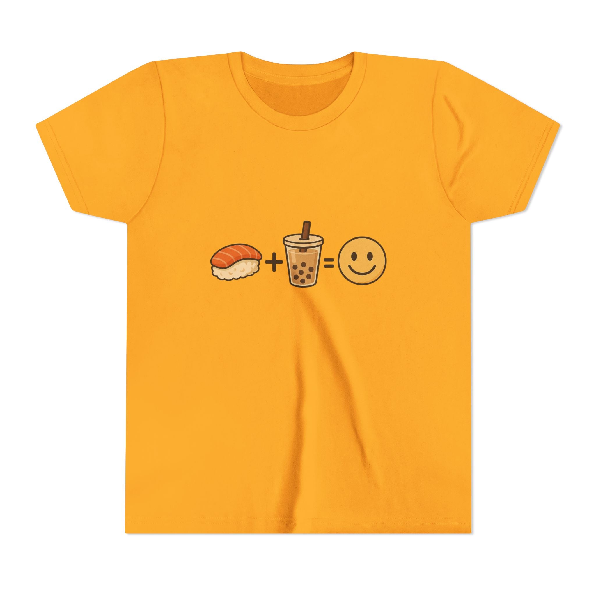 Youth Tee — Sushi + Bubble Tea = Happy Emoji Kids Shirt