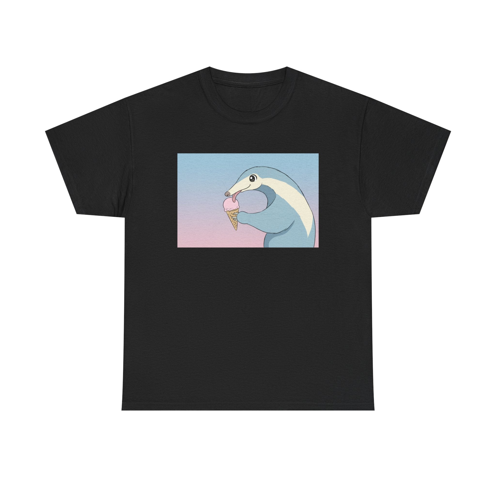 Anteater Eating Ice Cream T-Shirt — Cute Pastel Animal Graphic Tee - Adult