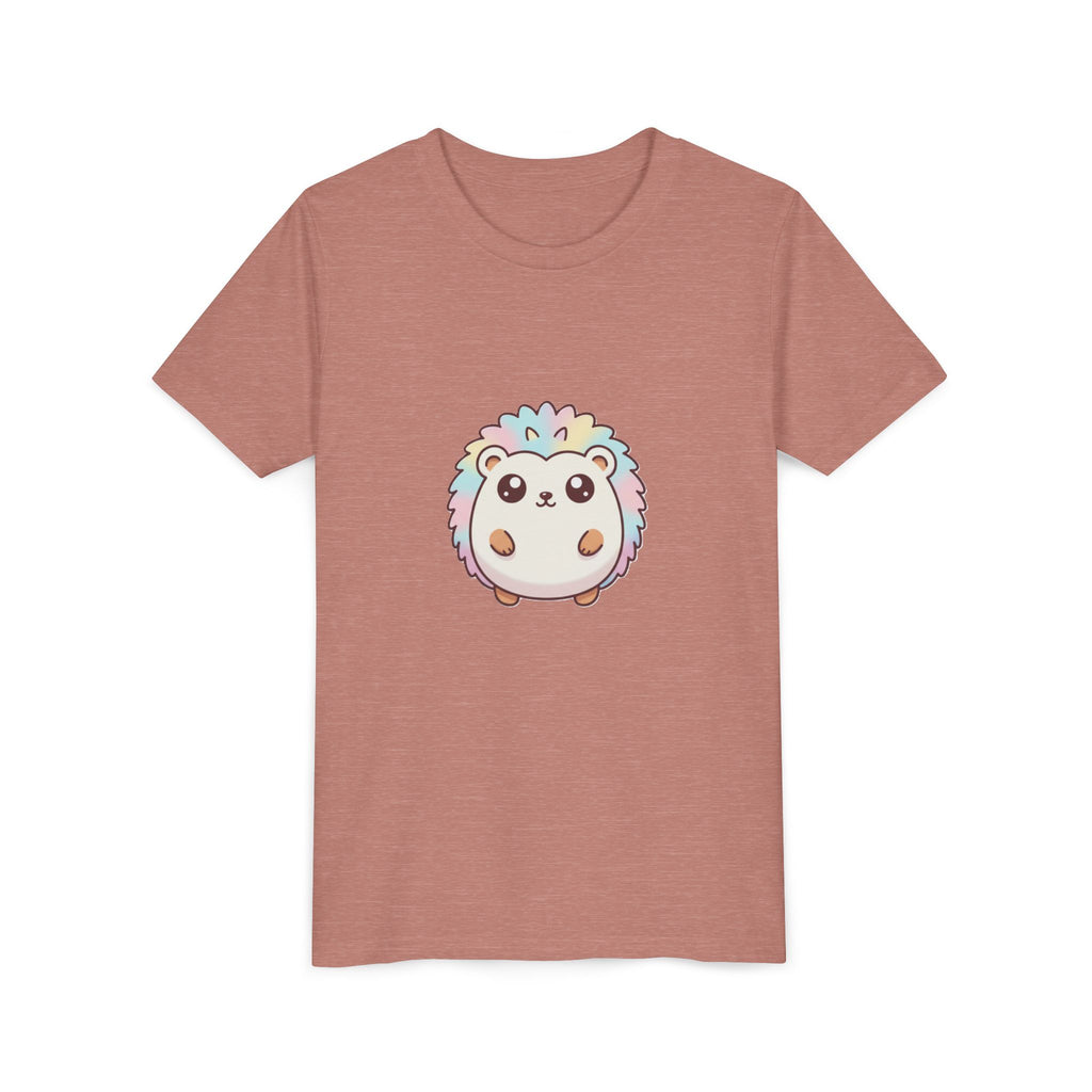 Kids Rainbow Hedgehog T‑Shirt — Cute Pastel Animal Youth Tee