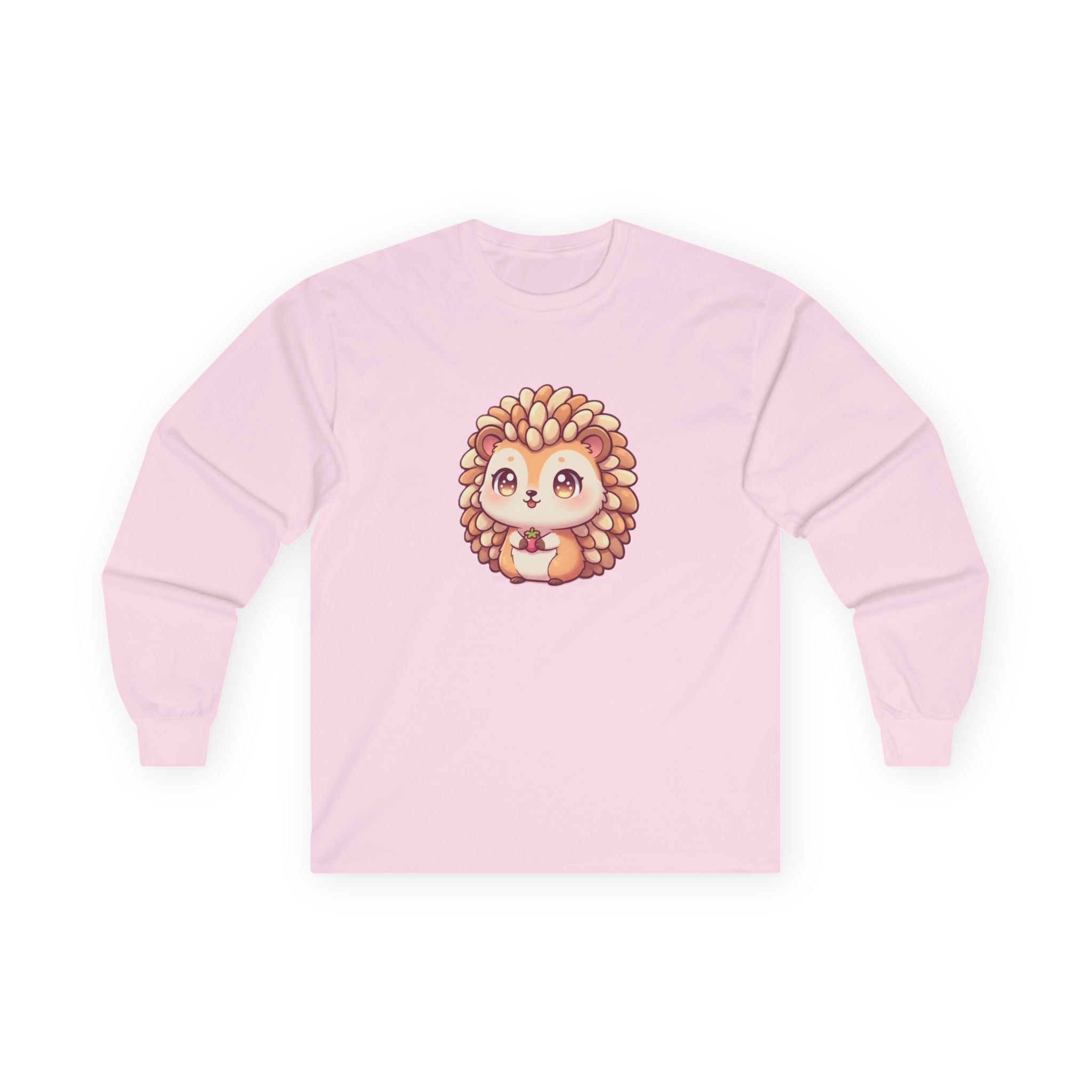 Cute Hedgehog Long Sleeve Tee — Adorable Kawaii Animal Shirt - Adult