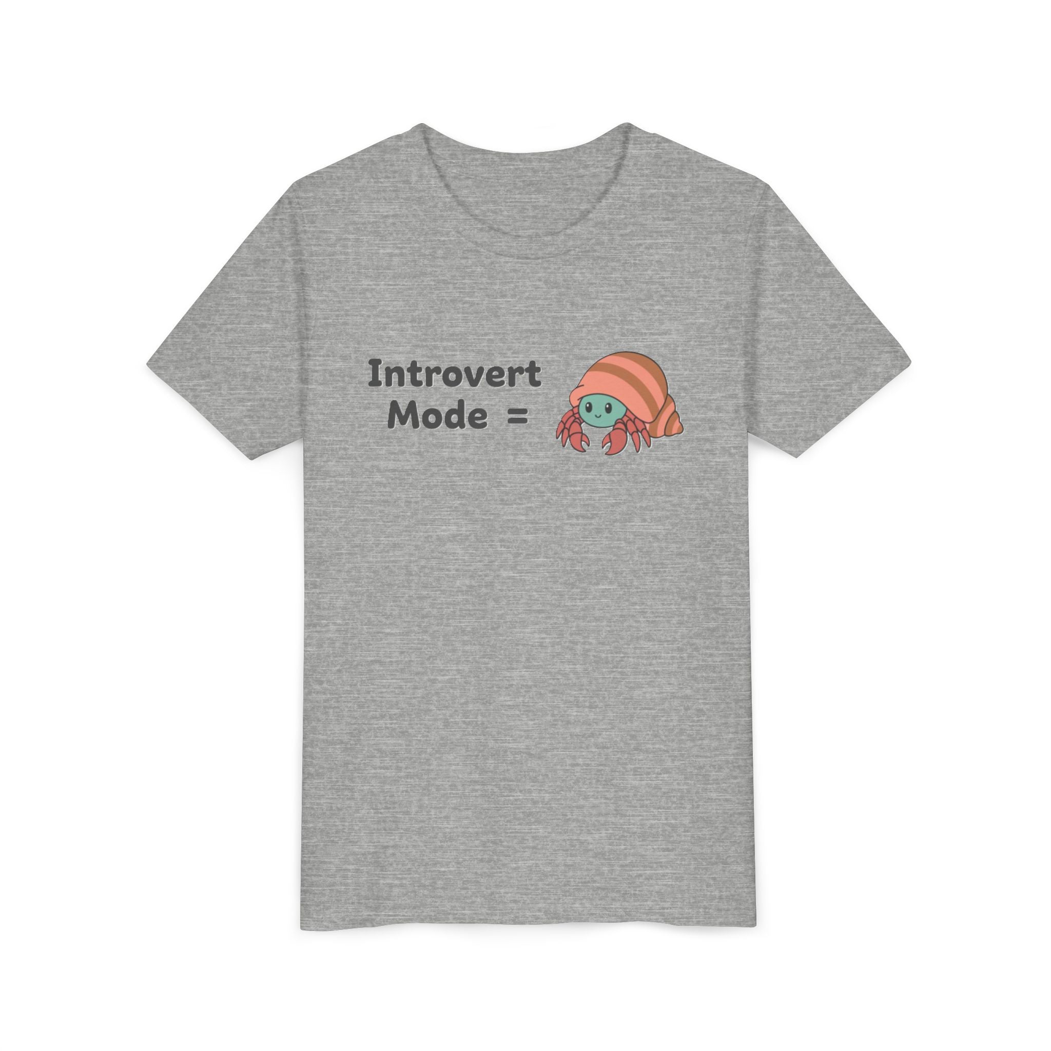Introvert Mode Kids Tee — Cute Hermit Crab Graphic Youth Shirt