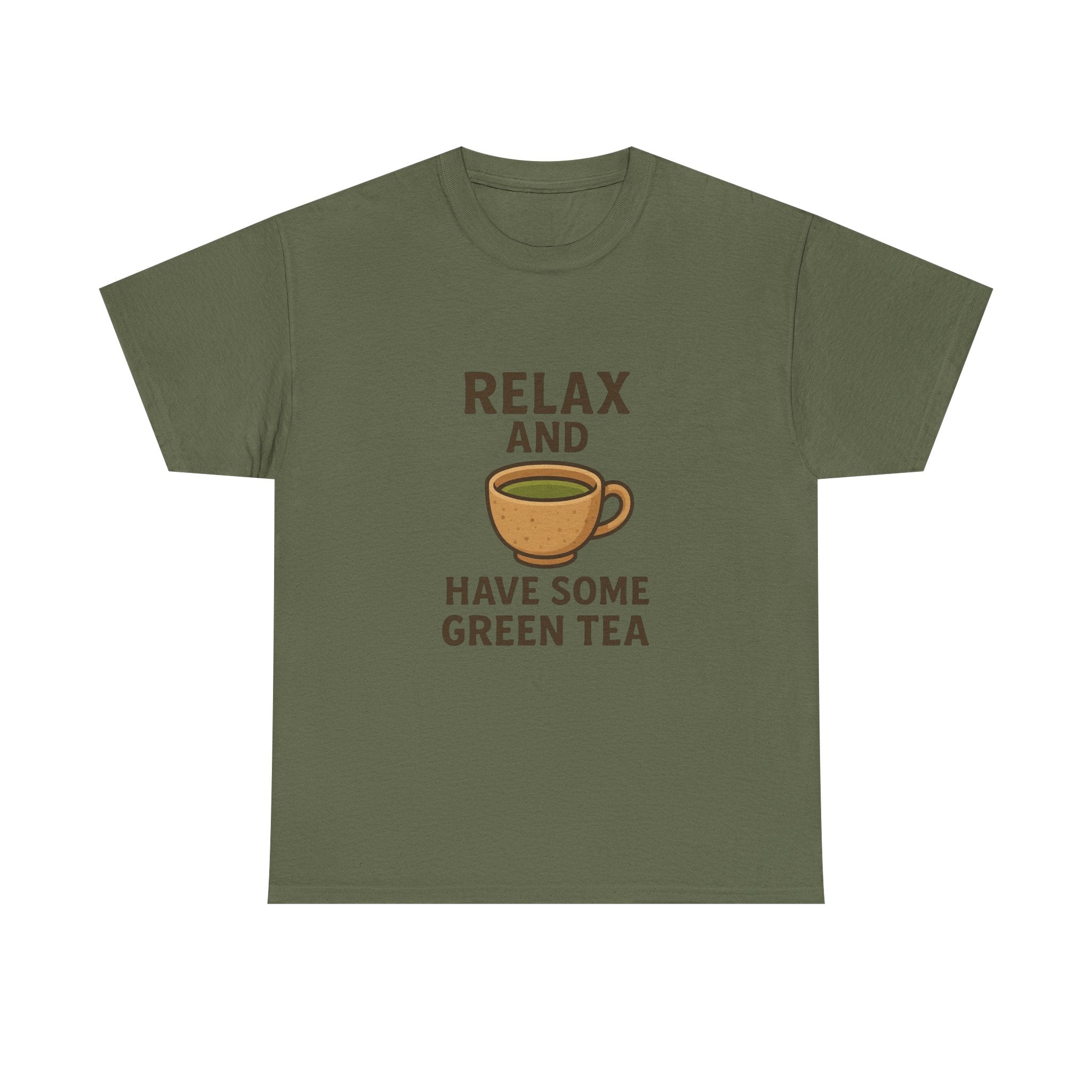 Relax and Have Some Green Tea Tee — Cute Tea Mug Graphic T-Shirt - Adult