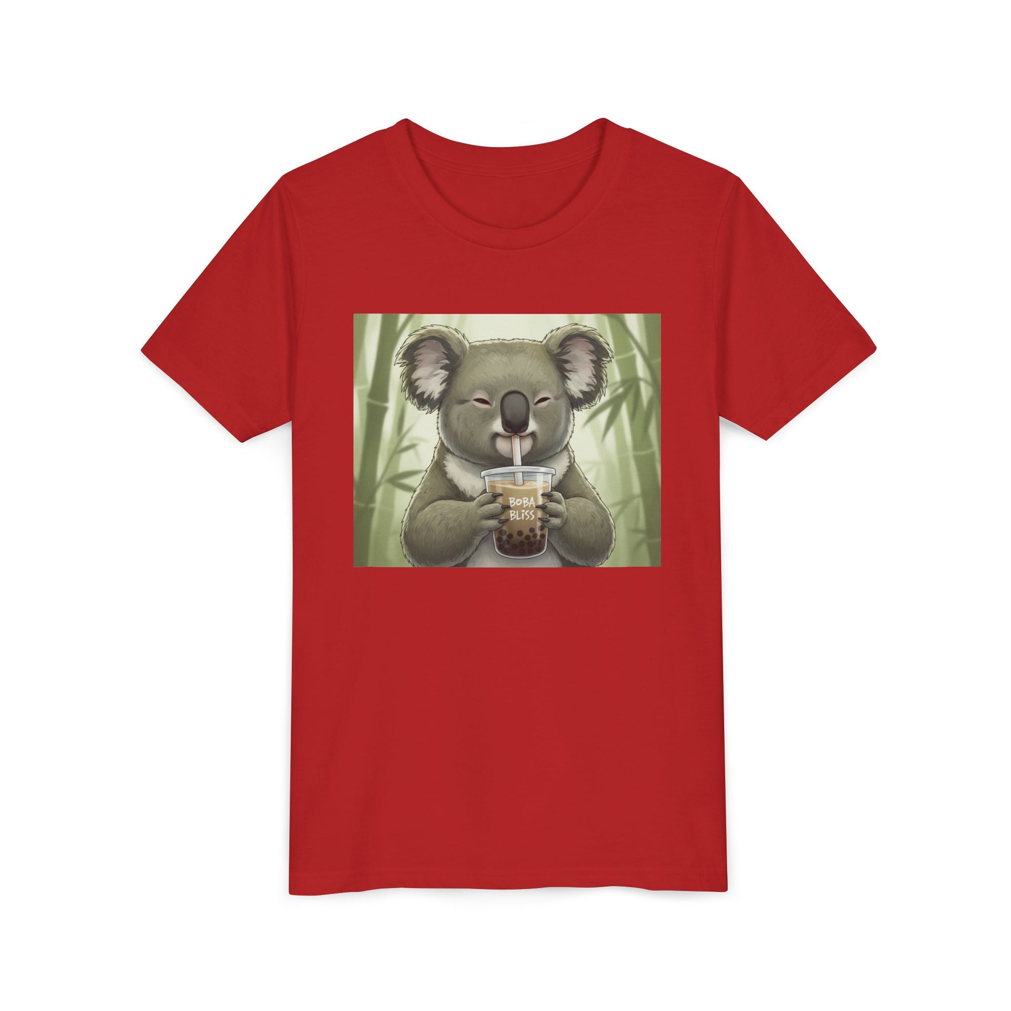 Kids Koala Boba Tea Time T‑Shirt — Cute Koala Drinking Bubble Tea Youth Tee - Kids