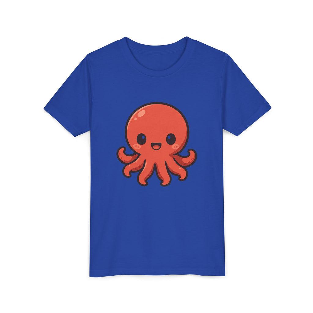 Cute Red Octopus Youth Tee — Kawaii Sea Animal Kids T-Shirt