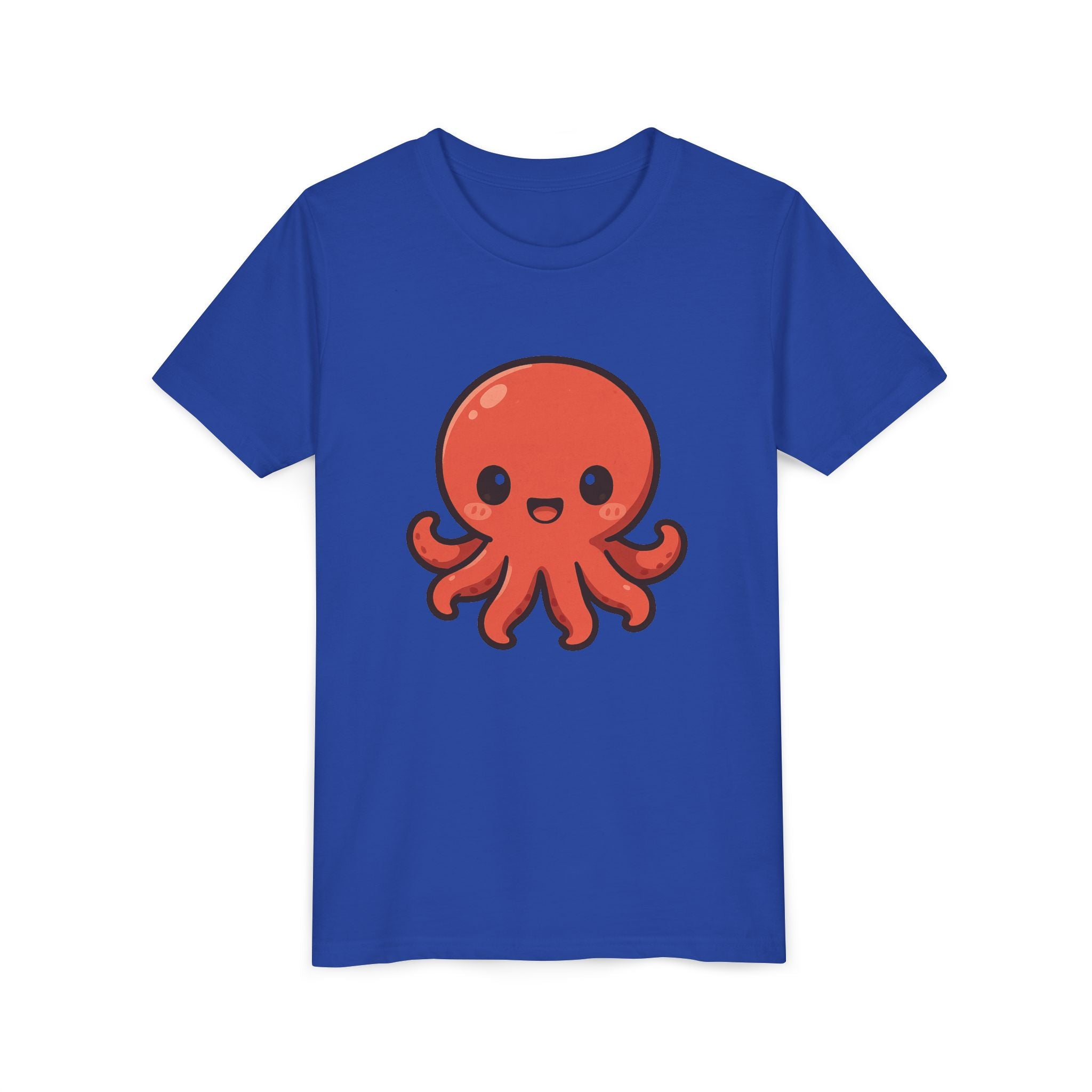 Cute Red Octopus Youth Tee — Kawaii Sea Animal Kids T-Shirt