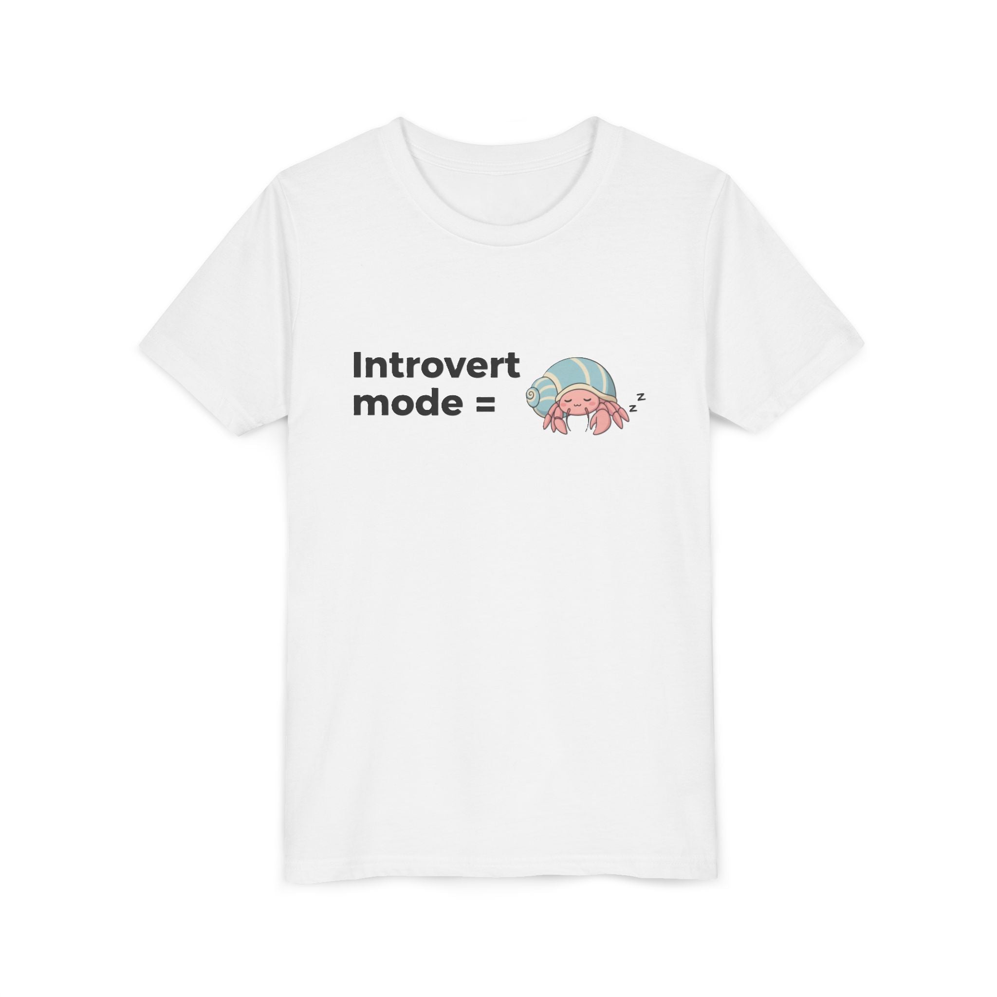 Youth Tee — "Introvert Mode" Cute Shell Crab Graphic Kid's T-Shirt
