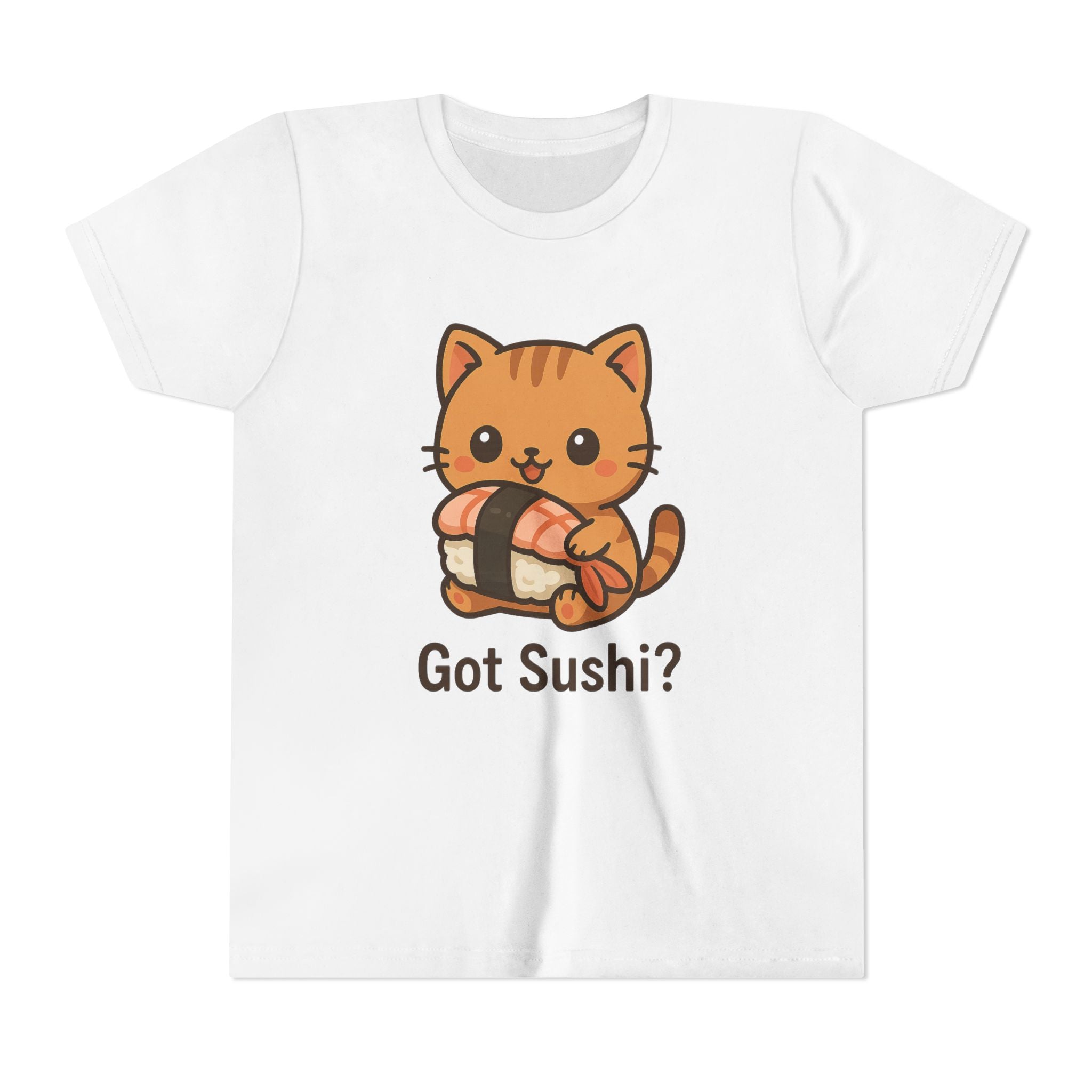 Kids 'Got Sushi?' Cute Cat Sushi Graphic Tee — Youth Short Sleeve Shirt