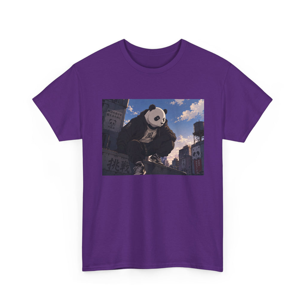 Giant Panda Cityscape Tee – Cute Urban Animal Graphic T-Shirt - Adult