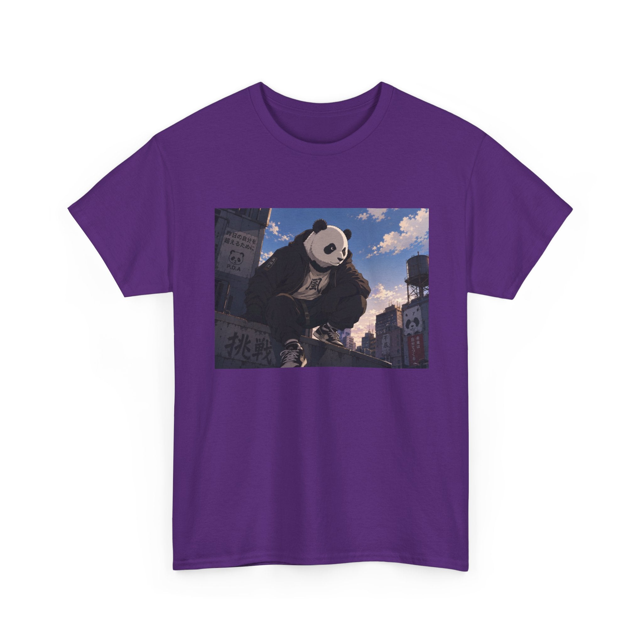 Giant Panda Cityscape Tee – Cute Urban Animal Graphic T-Shirt - Adult