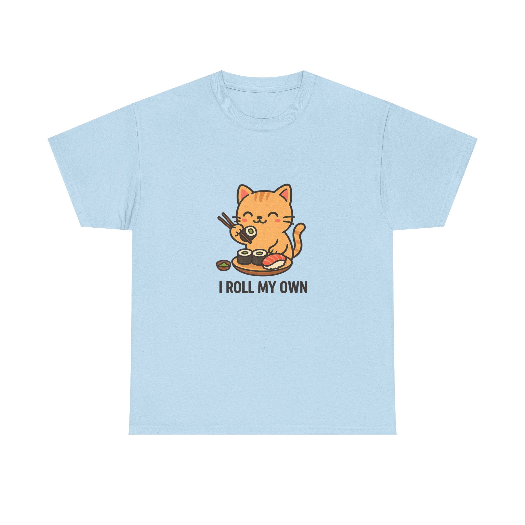 Cat Sushi T-Shirt — Cute 'I Roll My Own' Kawaii Sushi Cat Tee - Adult