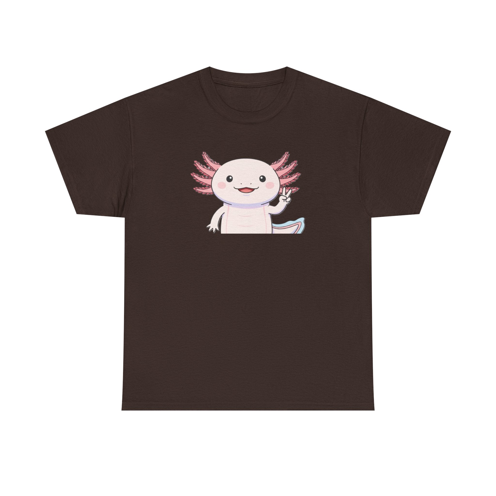 Axolotl Cute Cartoon T‑Shirt — Adorable Pink Axolotl Graphic Tee - Adult