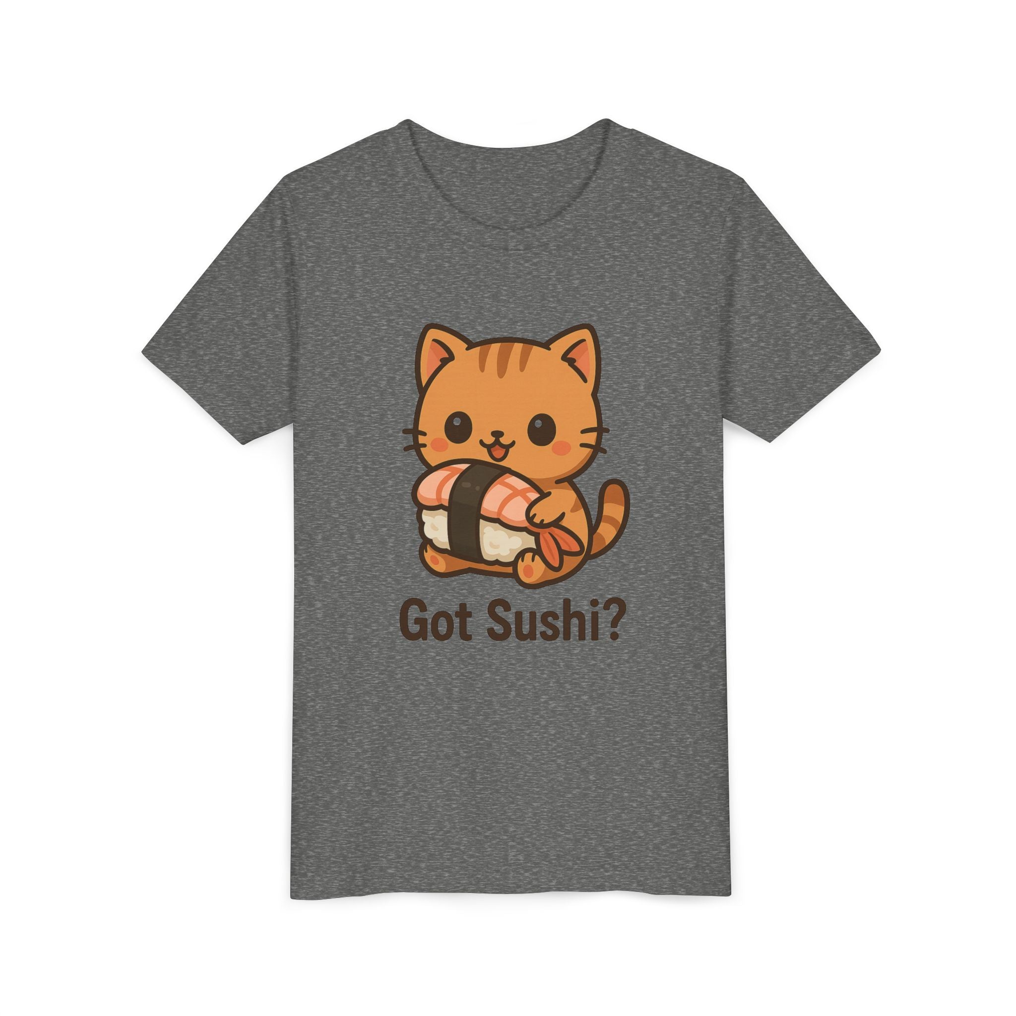 Kids 'Got Sushi?' Cute Cat Sushi Graphic Tee — Youth Short Sleeve Shirt