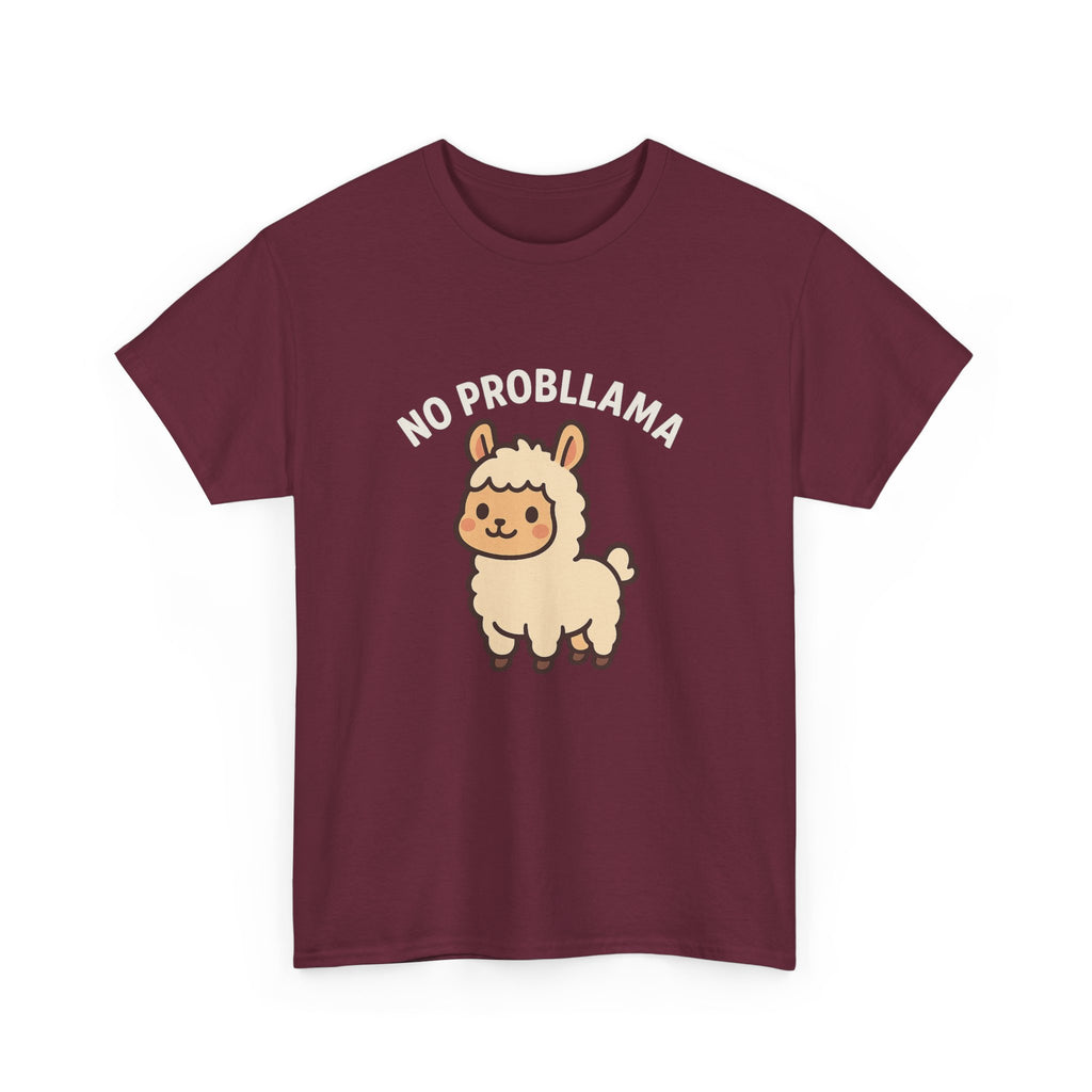 T‑Shirt — Cute “No Probllama” Llama Graphic Tee - Adult