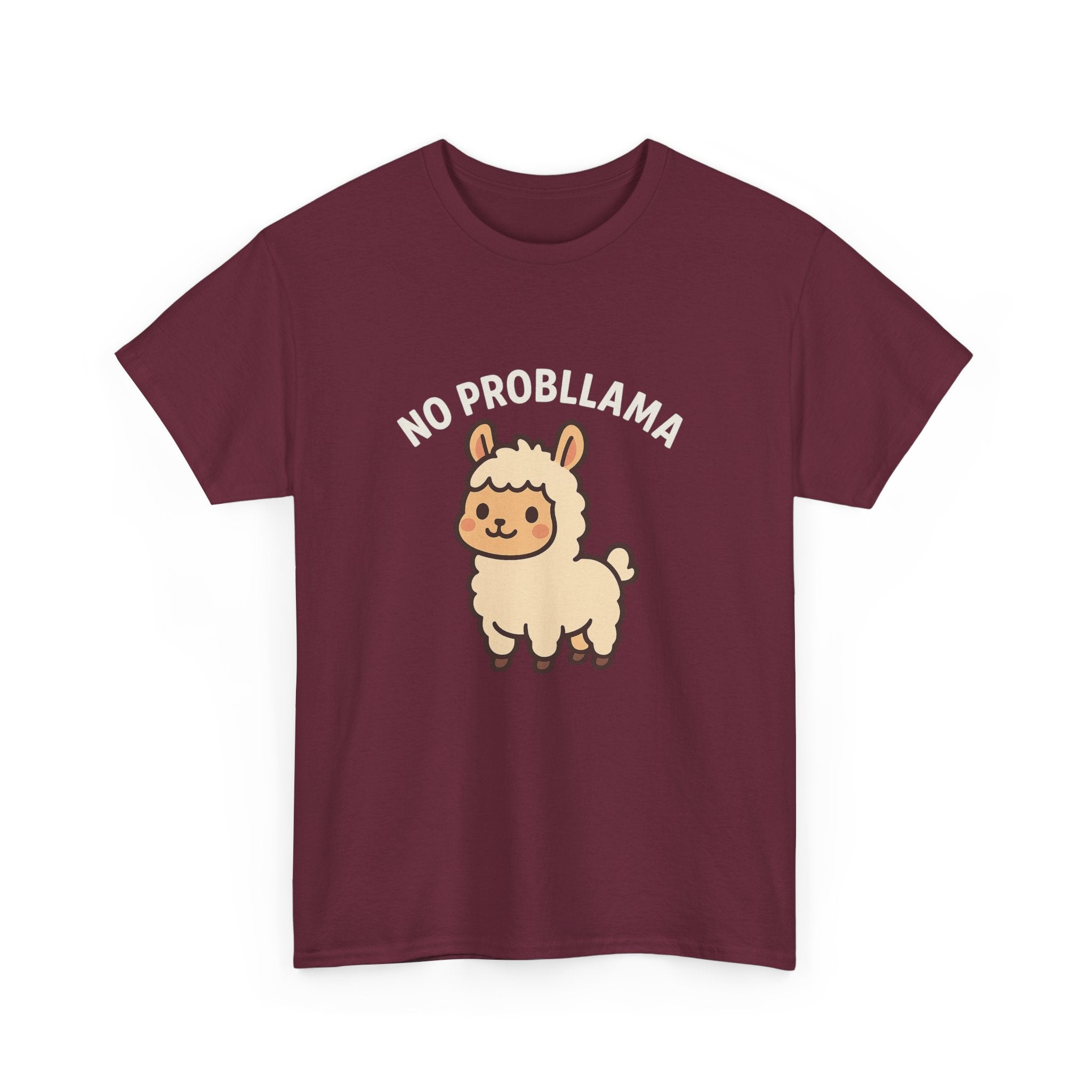 T‑Shirt — Cute “No Probllama” Llama Graphic Tee - Adult