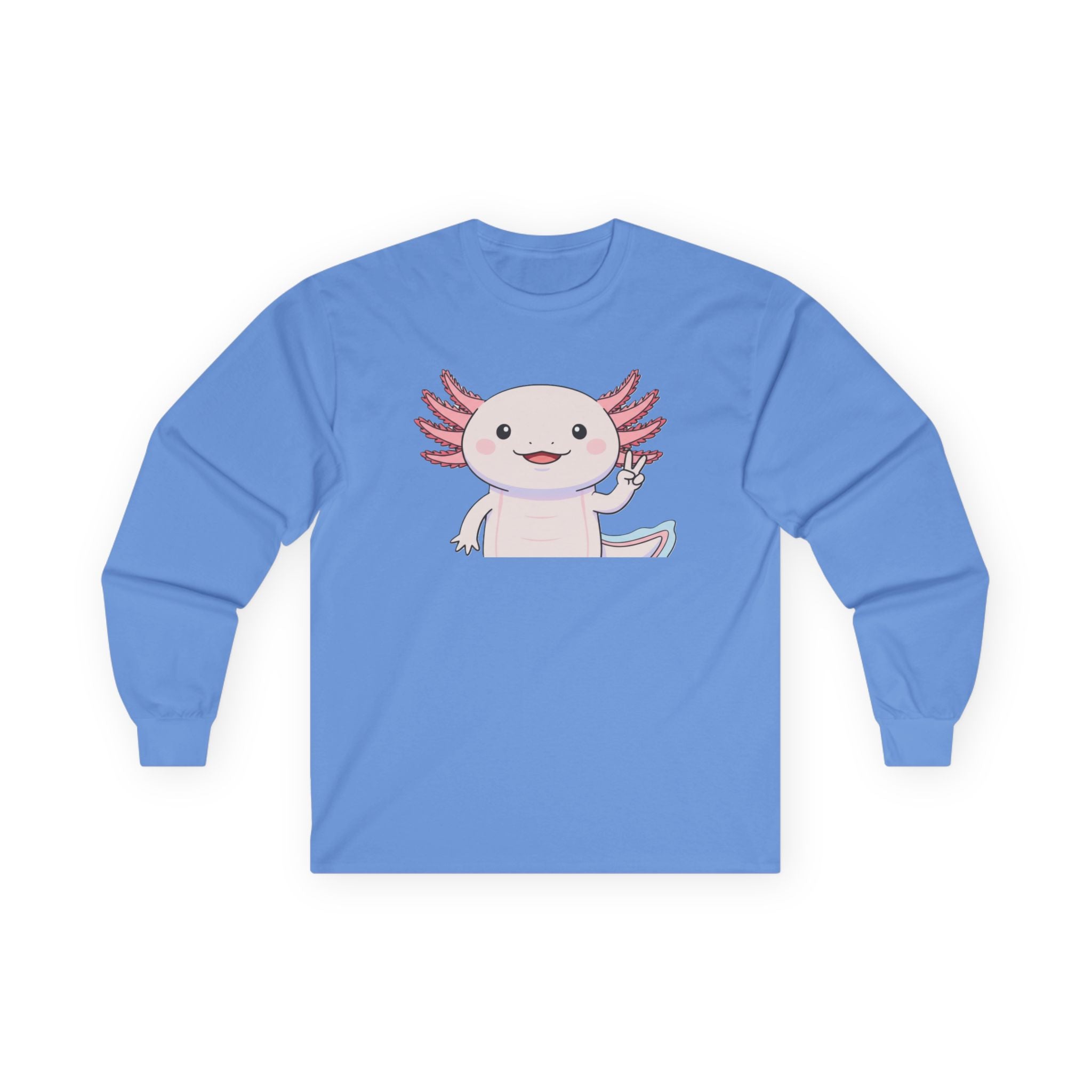 Cute Axolotl Long Sleeve Tee – Pastel Kawaii Salamander Shirt - Adult