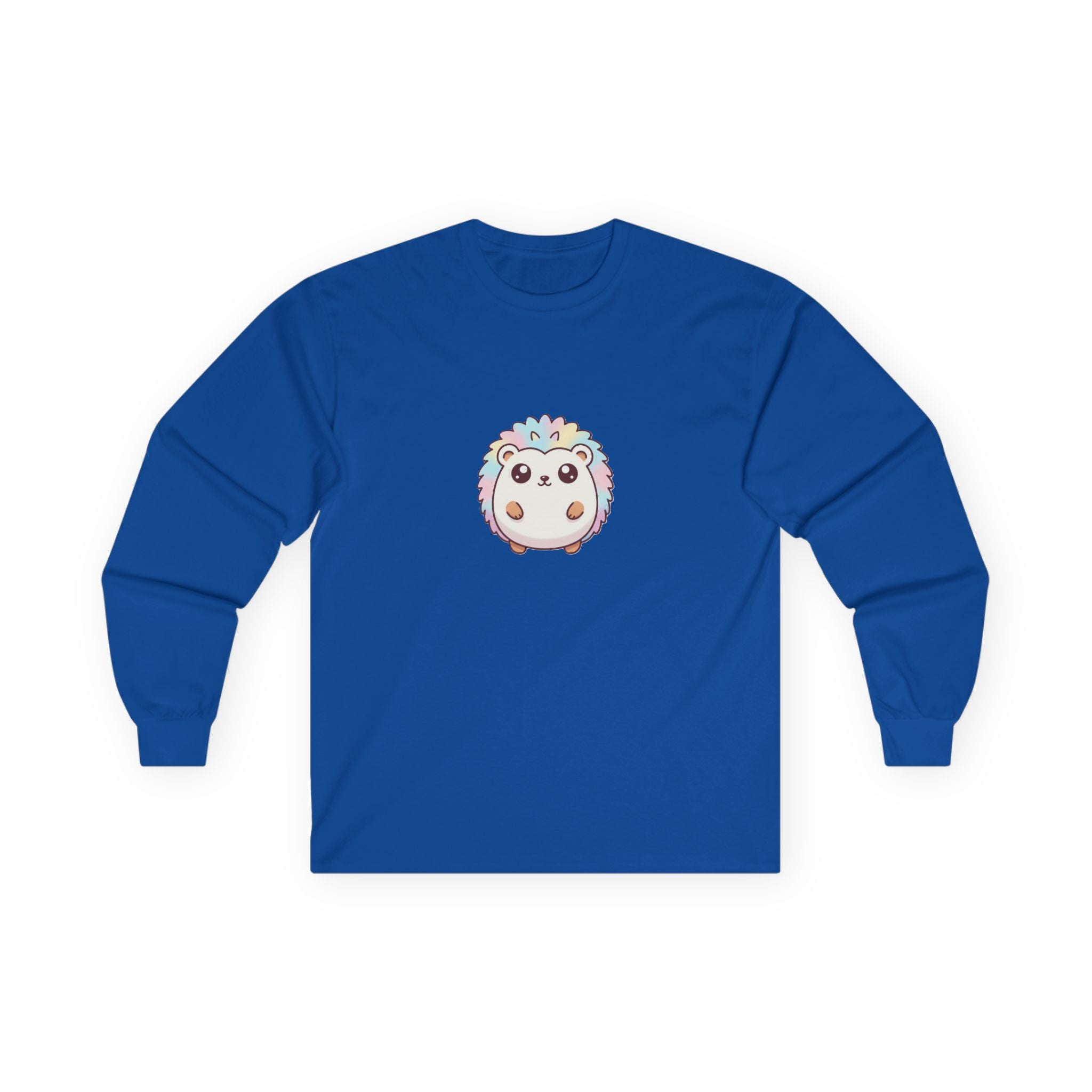 Cute Pastel Hedgehog Long Sleeve Tee — Kawaii Animal Shirt - Adult