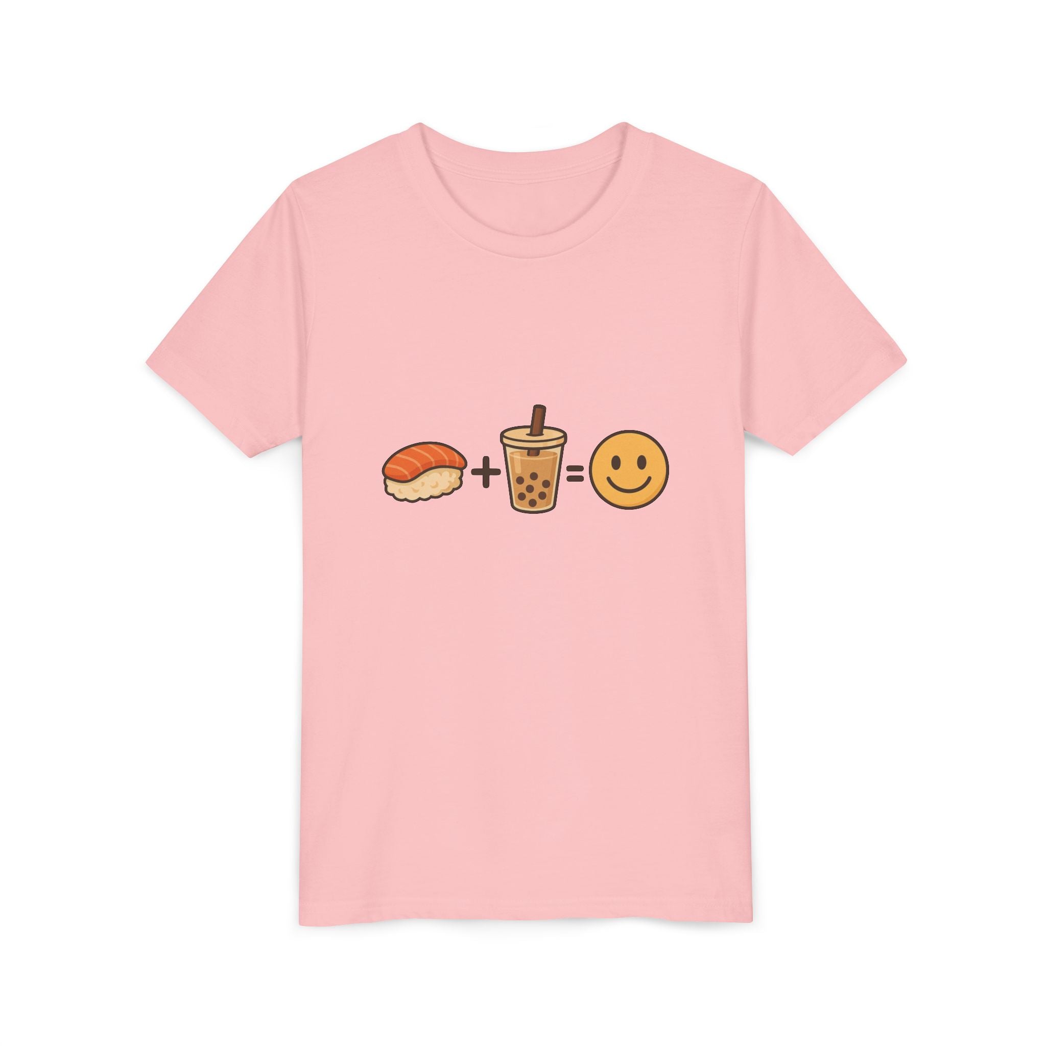 Youth Tee — Sushi + Bubble Tea = Happy Emoji Kids Shirt