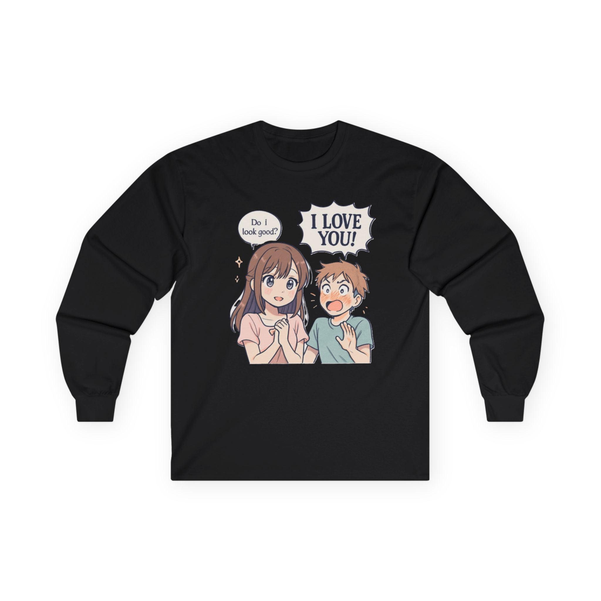 Anime Couple "I Love You" Long Sleeve Tee - Adult