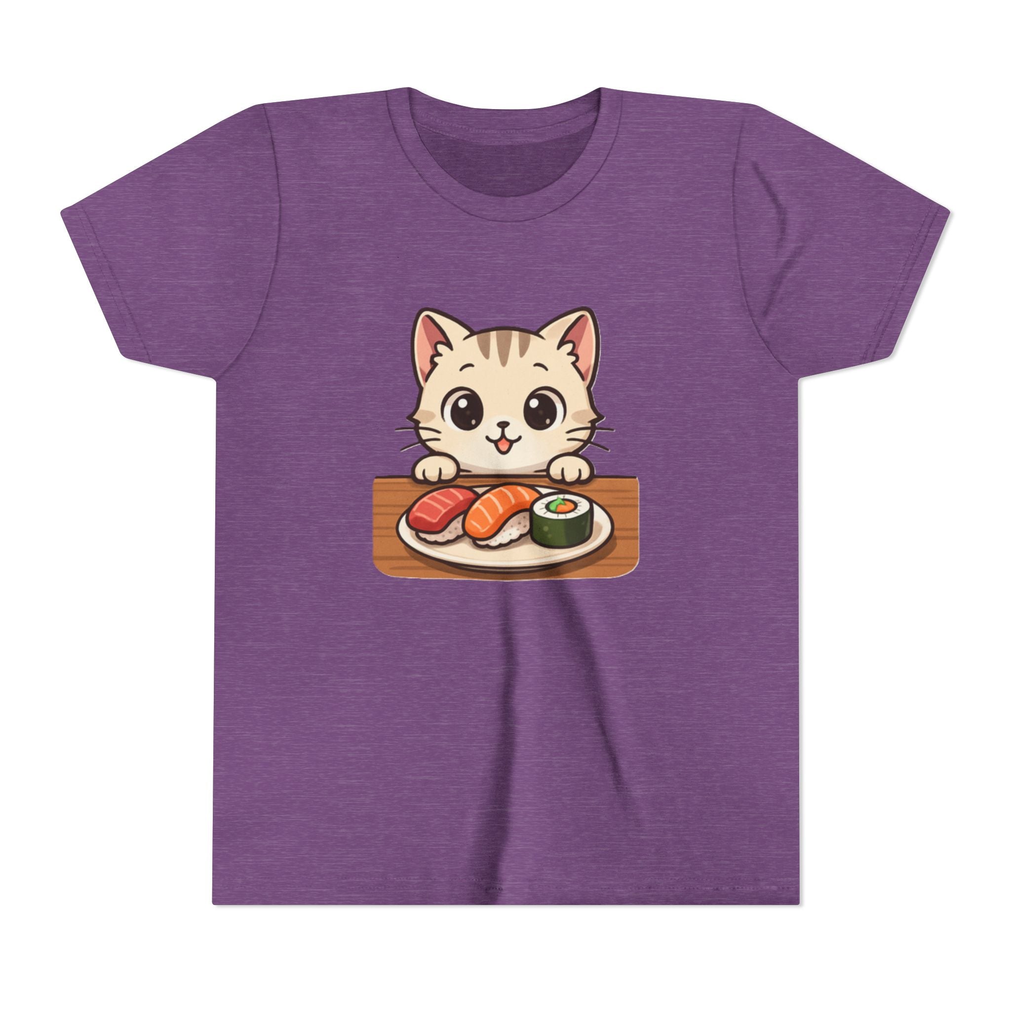 Kids Sushi Cat T-Shirt — Cute Kitty Eating Sushi Youth Tee