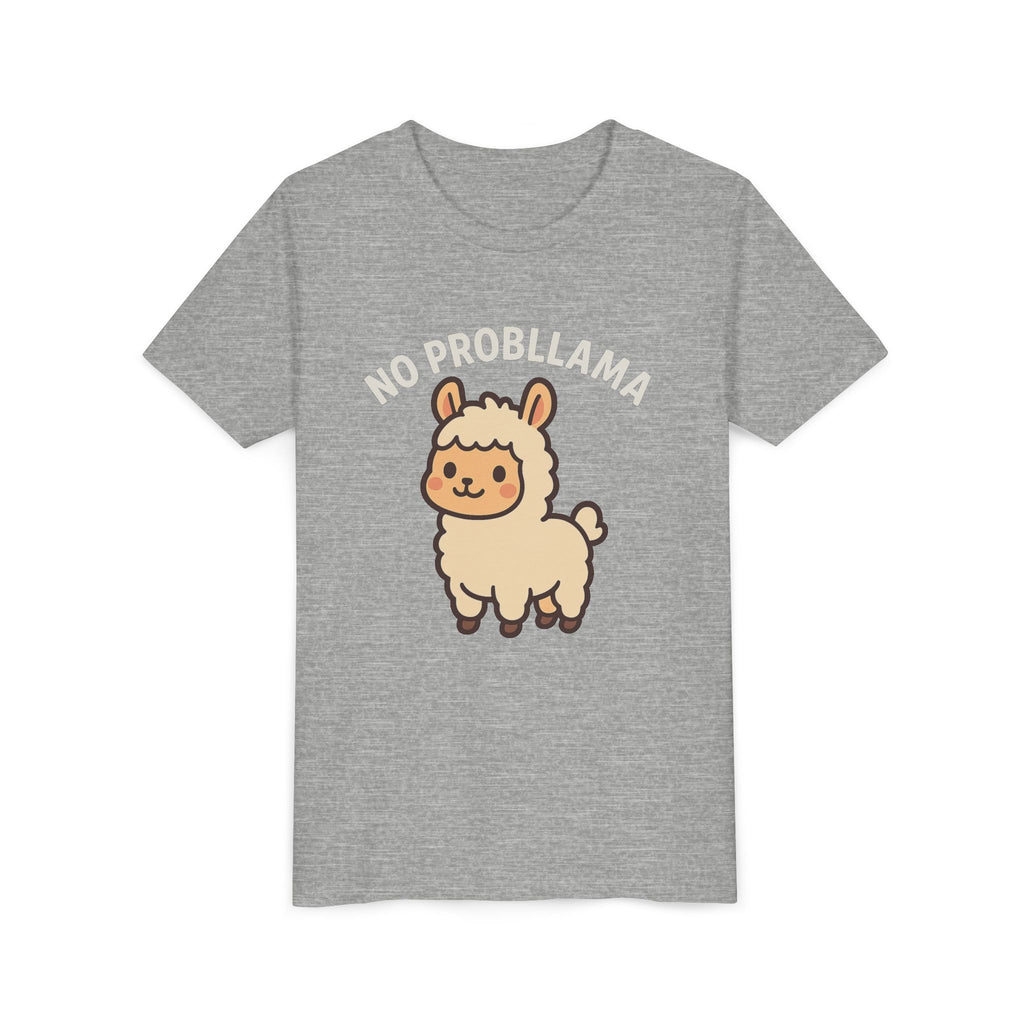 No Probllama Youth Tee – Cute Llama Kids Short Sleeve Shirt