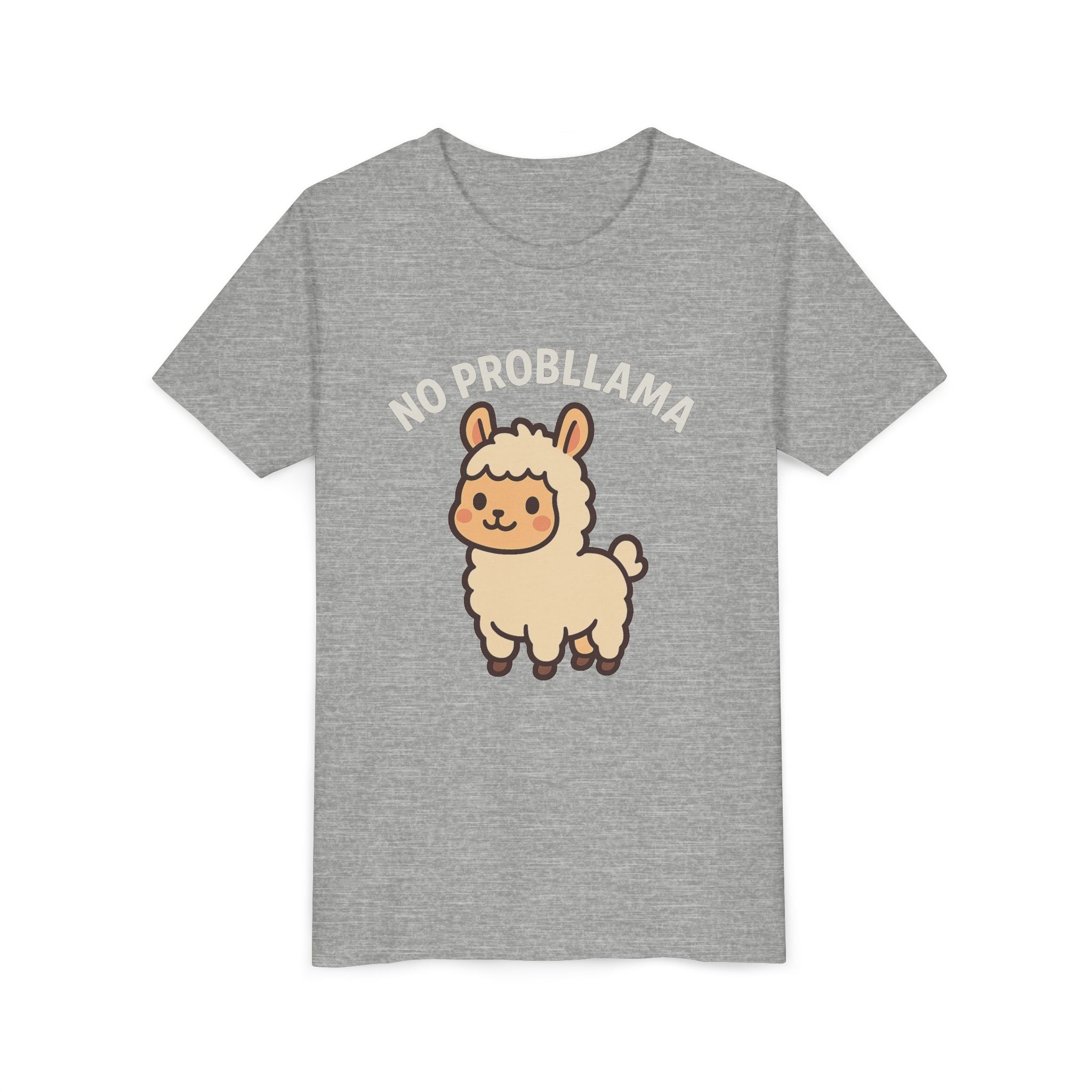 No Probllama Youth Tee – Cute Llama Kids Short Sleeve Shirt