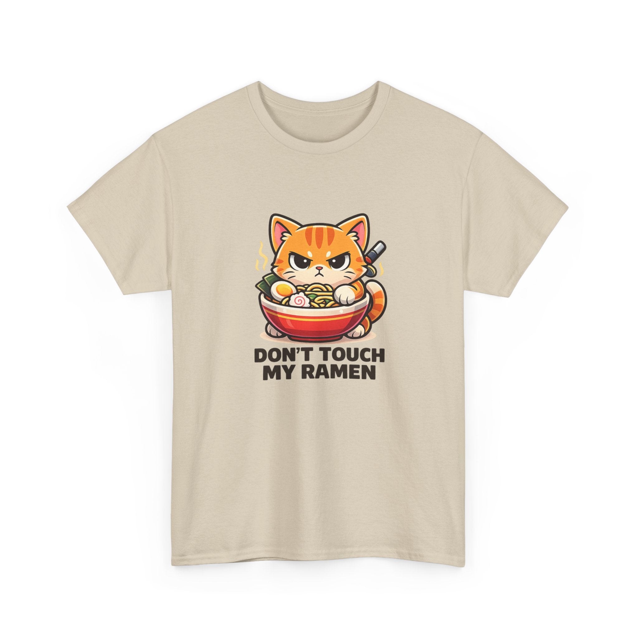 Don't Touch My Ramen T-Shirt — Cute Cat in Ramen Bowl Graphic Tee - Adult