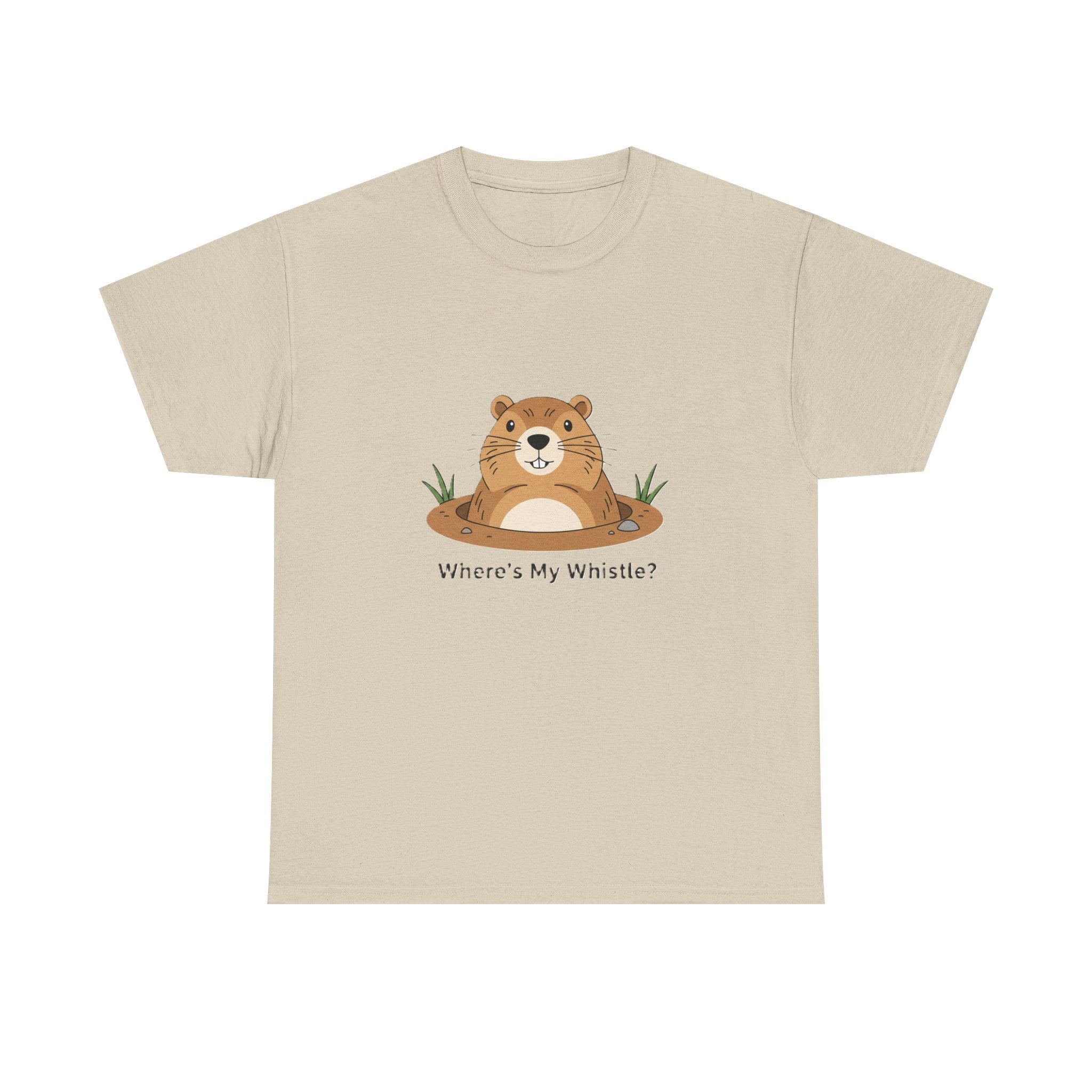 Groundhog Day Tee — "Where's My Whistle?" Cute Groundhog Whistle Pig Graphic T-Shirt - Adult
