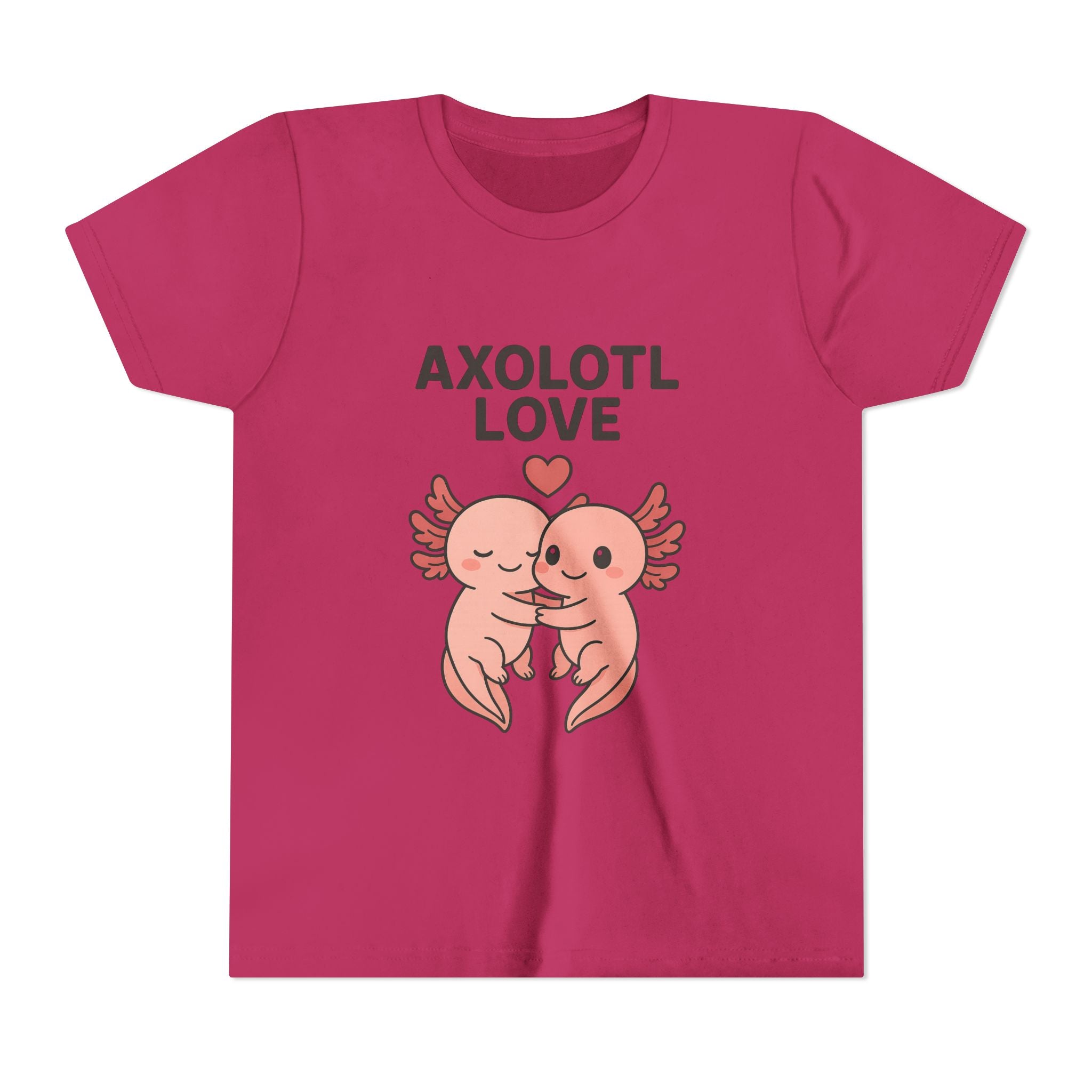Axolotl Love Youth Tee – Cute Hugging Axolotl Salamander Kids Shirt - Kids