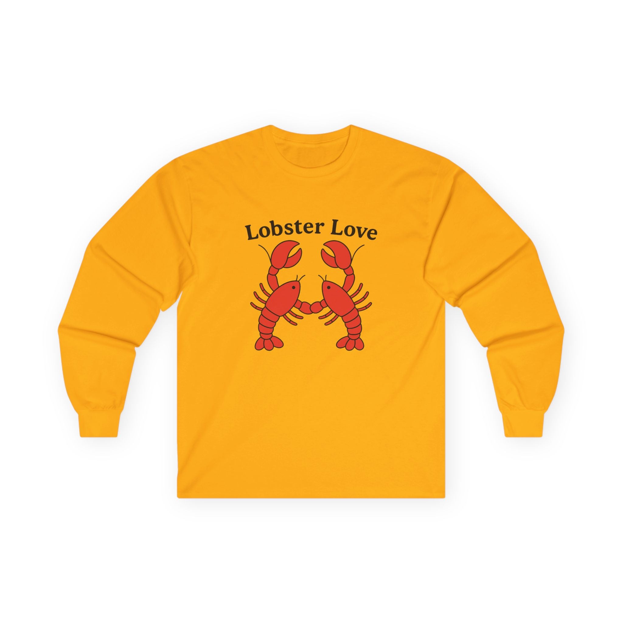 Lobster Love Long Sleeve Tee — Cute Lobster Couple Graphic Shirt - Adult