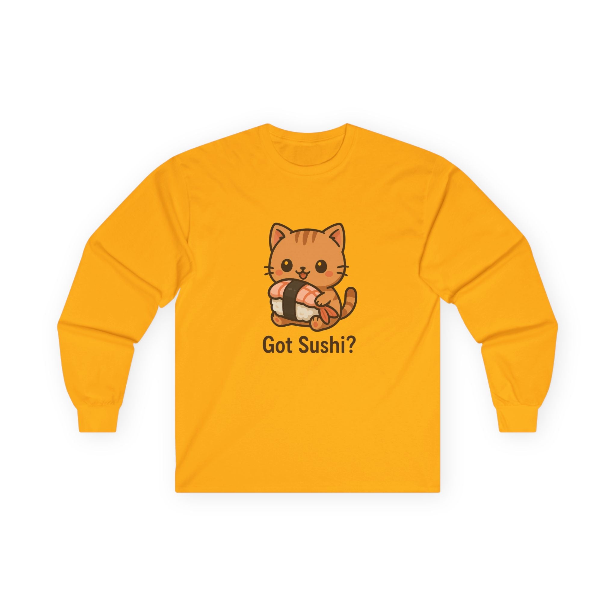 Got Sushi? Cat Long Sleeve Tee — Cute Kawaii Sushi Kitty Shirt - Adult