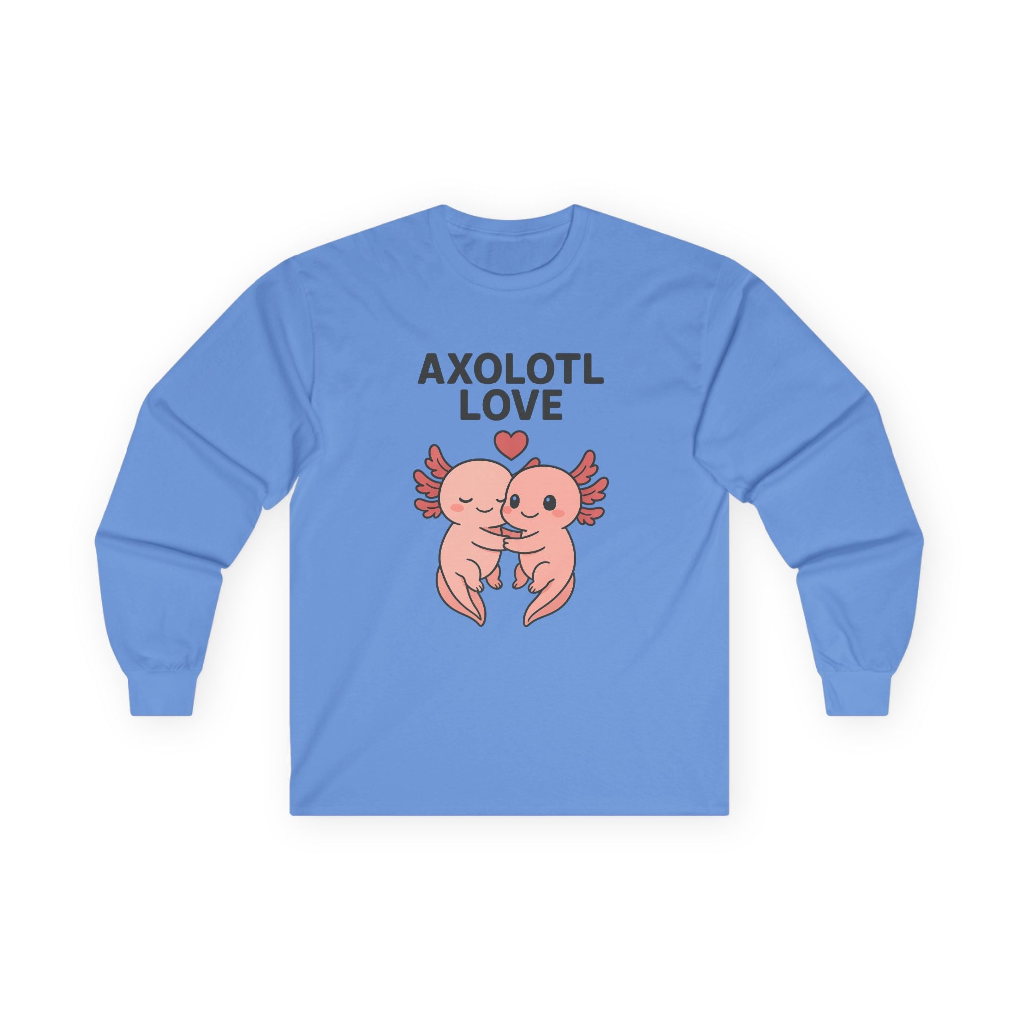 Axolotl Love Long Sleeve Tee — Cute Matching Axolotl Salamander Heart Shirt - Adult