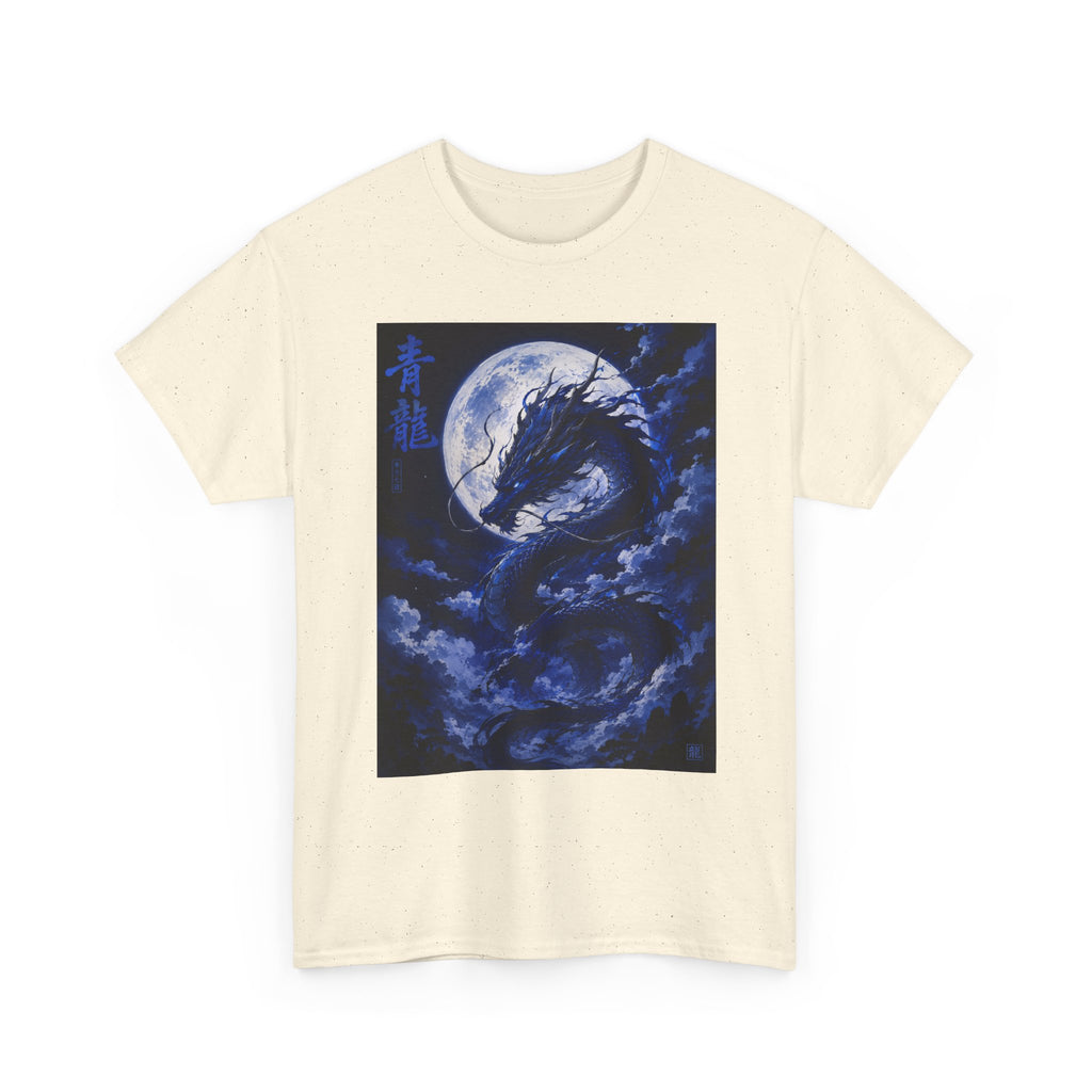 Dragon Moon T-Shirt — Blue Moonlit Dragon Graphic Tee - Adult