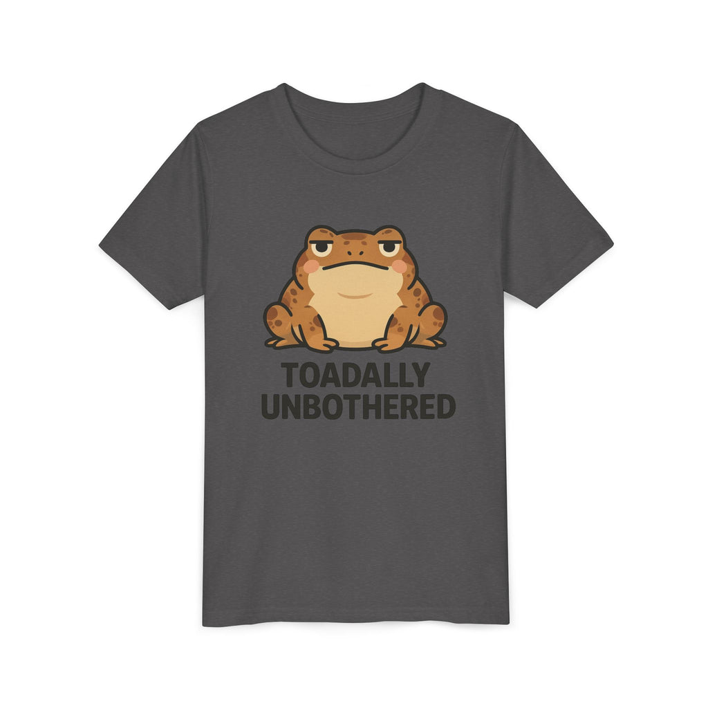 Youth Tee — 'Toadally Unbothered' Cute Frog Graphic Shirt for Kids