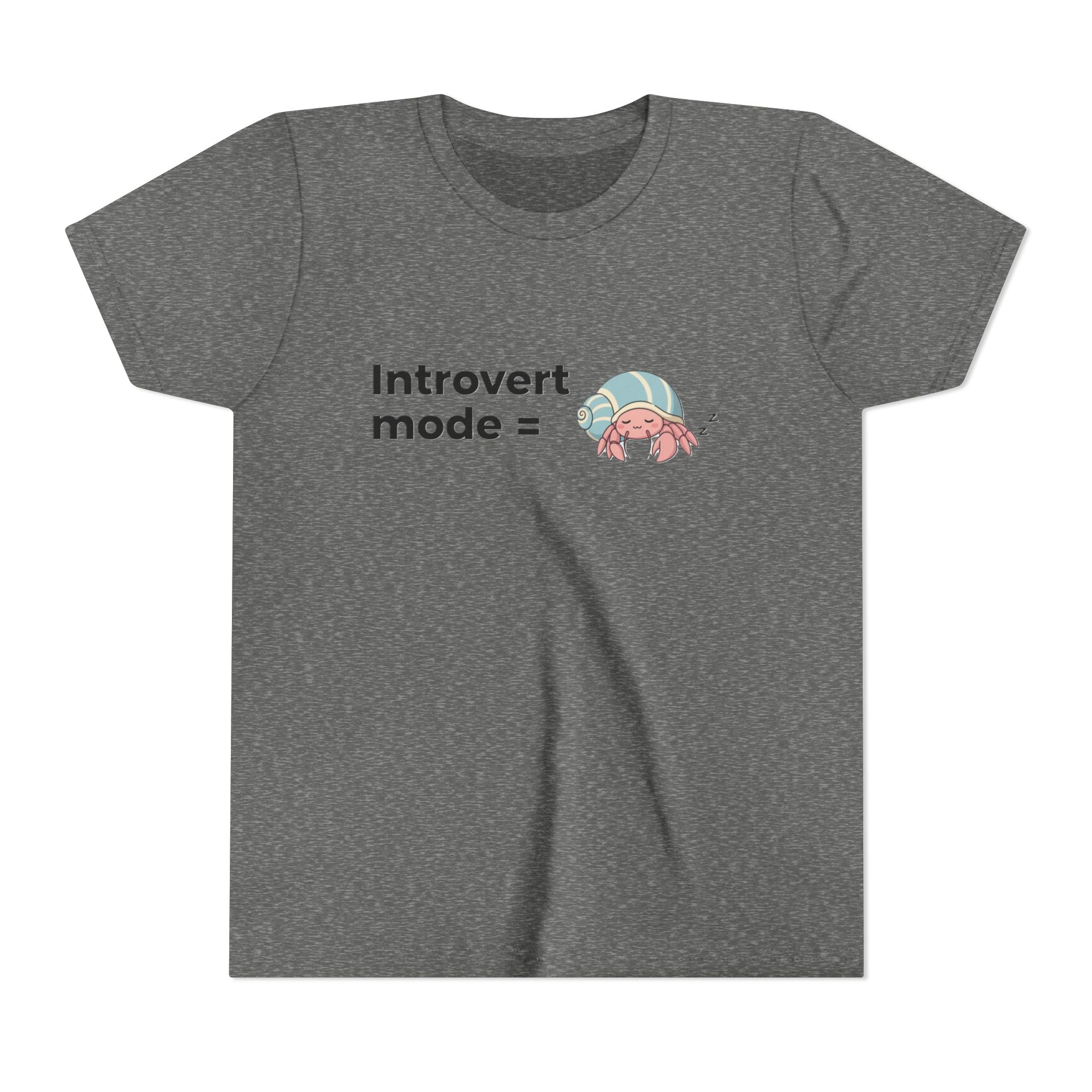 Youth Tee — "Introvert Mode" Cute Shell Crab Graphic Kid's T-Shirt