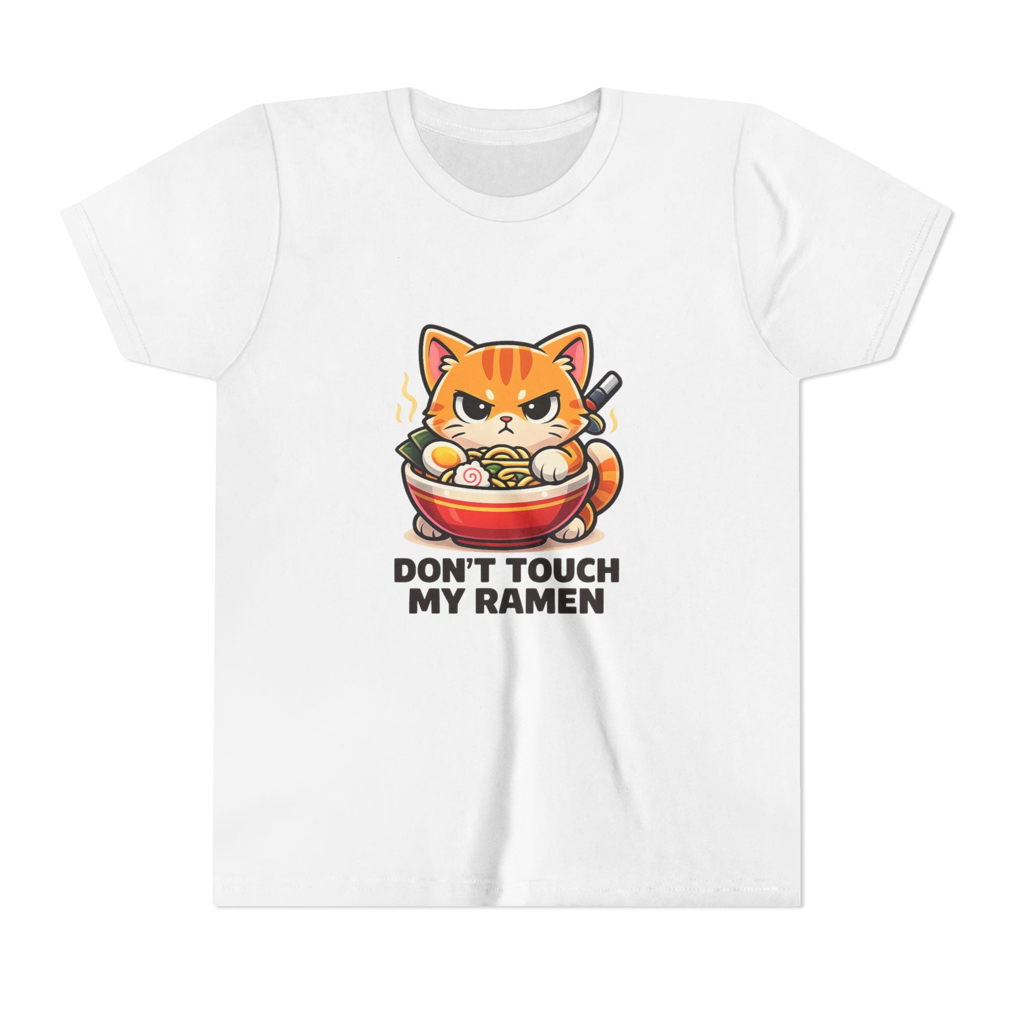 Youth Tee - “Don't Touch My Ramen” Cute Cat Ramen Bowl Shirt
