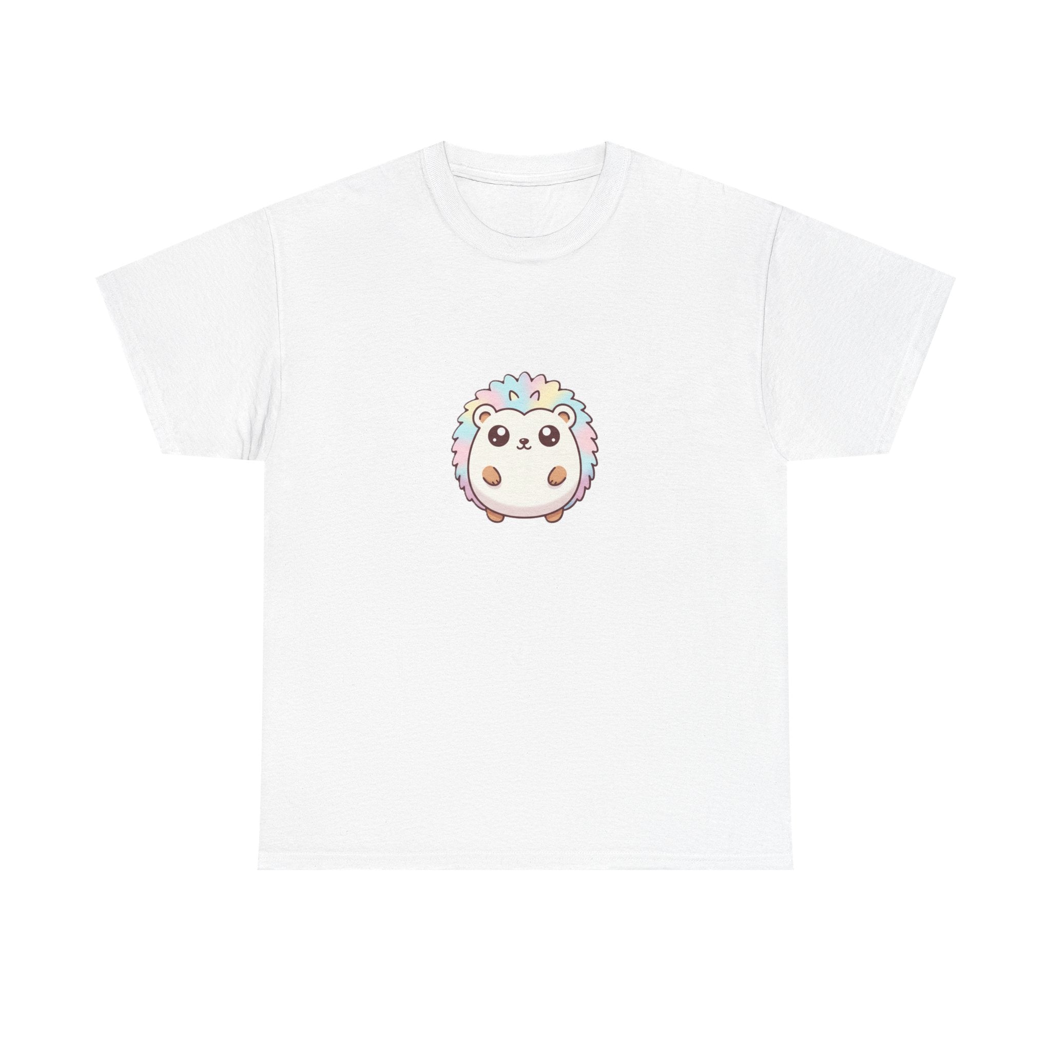 Cute Rainbow Hedgehog T-Shirt — Kawaii Animal Graphic Tee - Adult